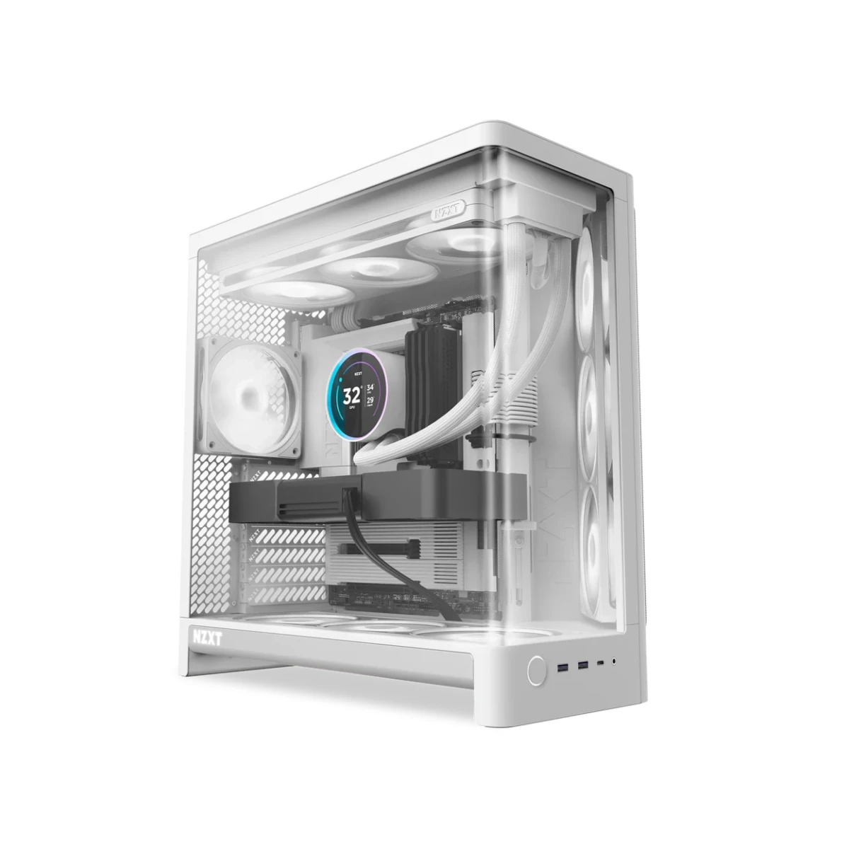 NZXT H6 Compact Dual-Chamber Mid-Tower ATX Case - White | CC-H62FW-01