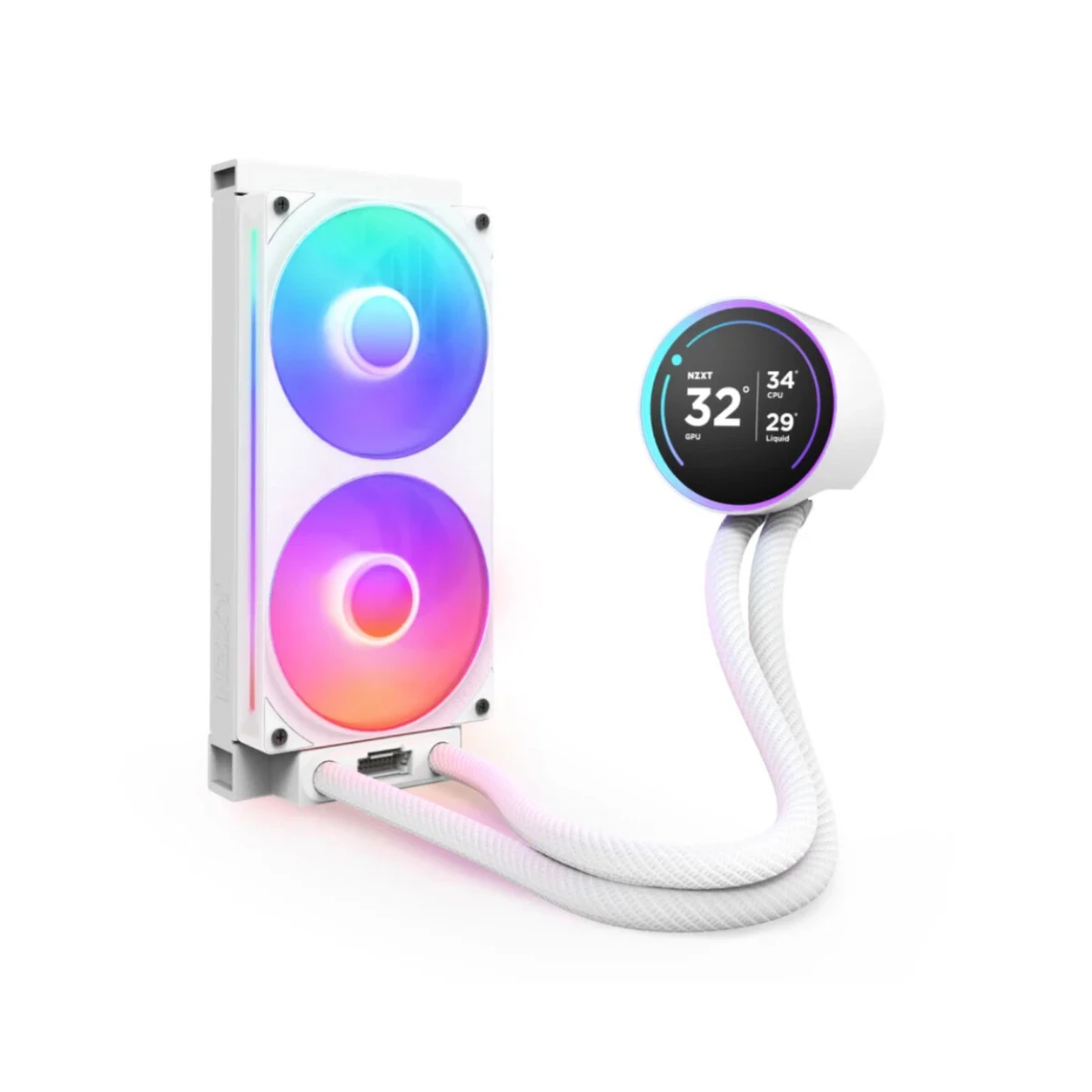 NZXT Kraken Elite 240 RGB AIO CPU Liquid Cooler – White - RL-KR24E-W2 view 2
