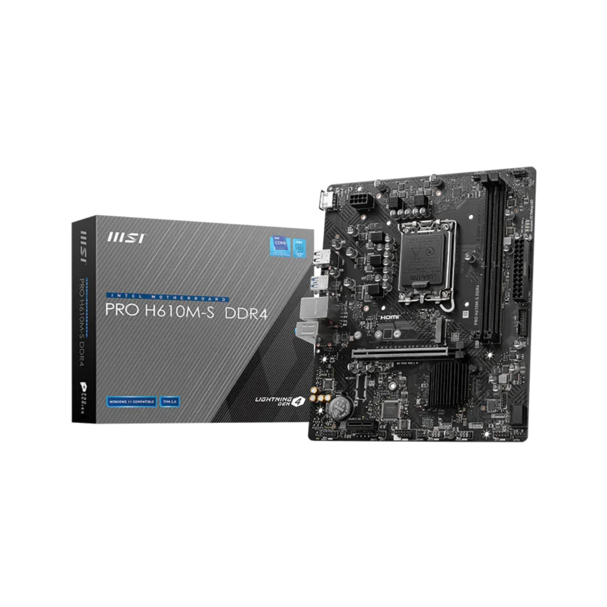 MSI PRO H610M-S DDR4 Intel LGA 1700 M-ATX Motherboard - Black - 911-7E44-013