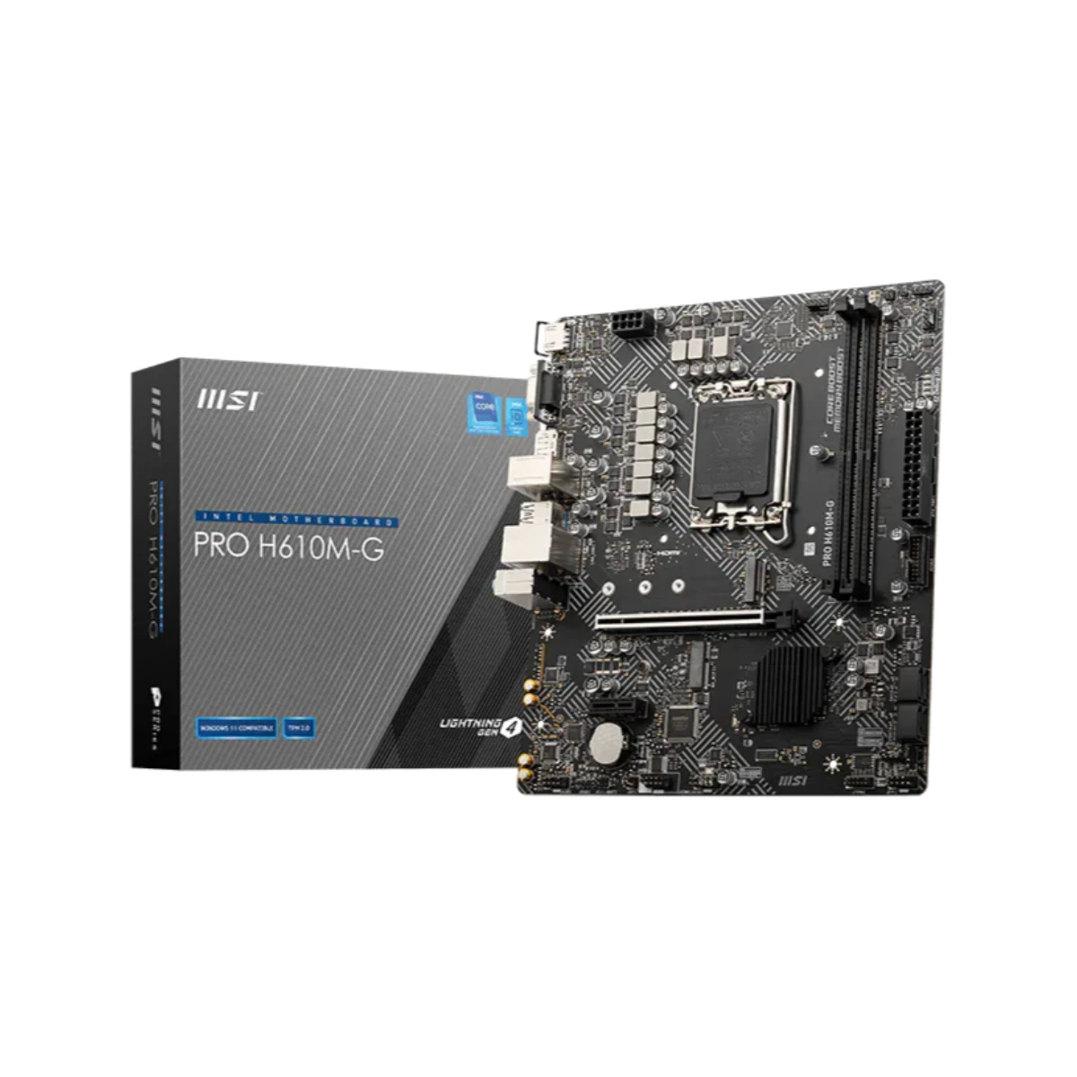 MSI PRO H610M-G DDR5 LGA 1700 Micro ATX Motherboard – Black - 911-7D46-234