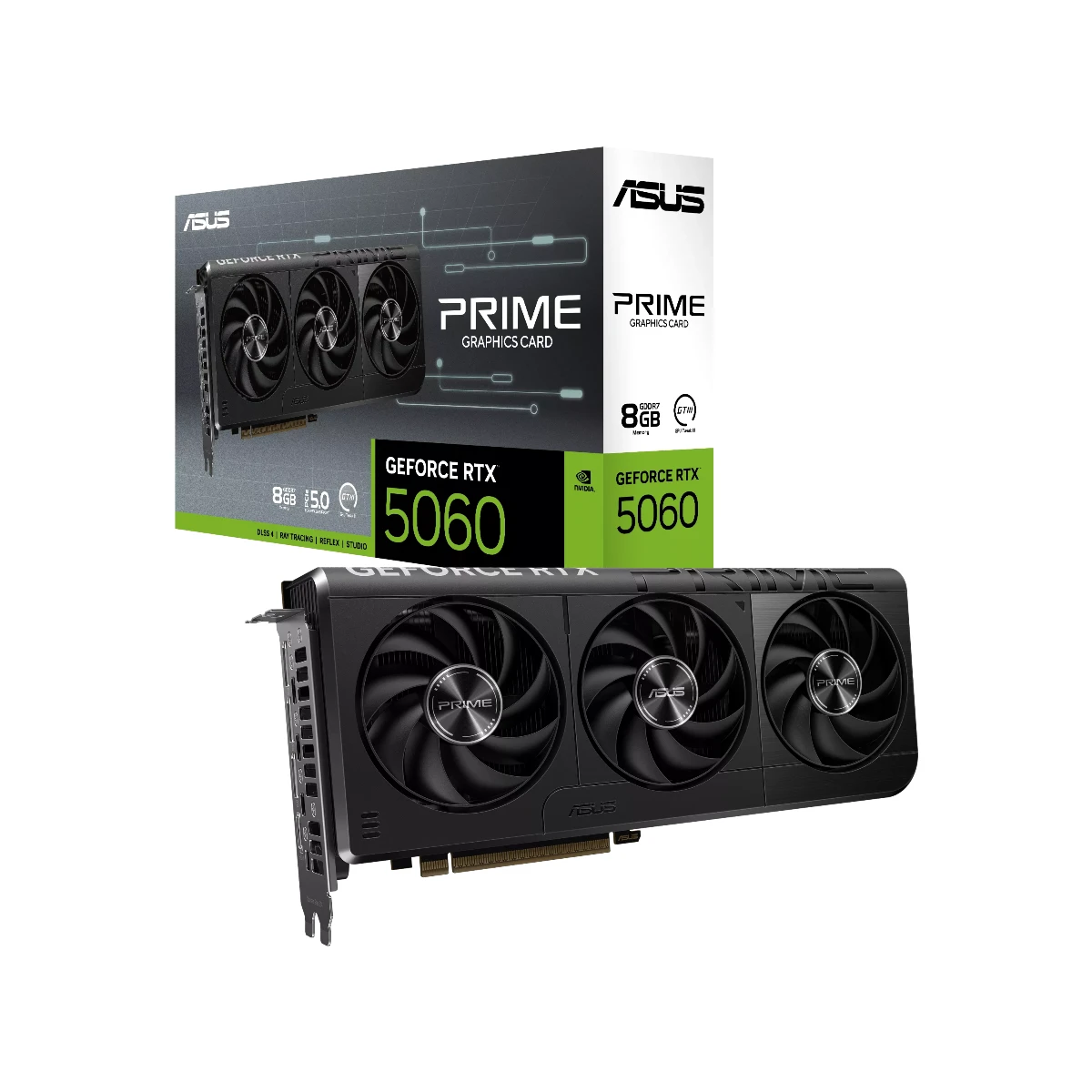 ASUS PRIME GeForce RTX 5060 Graphics Card, 8GB GDDR7, DLSS 4 - 90YV0N11-M0NA00