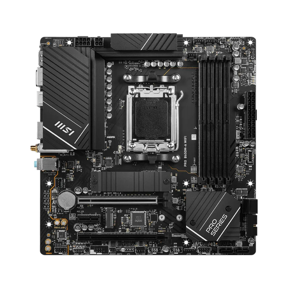 MSI PRO B650M-A WiFi AMD AM5 DDR5 Micro-ATX Gaming Motherboard - 911-7D77-001 view 2