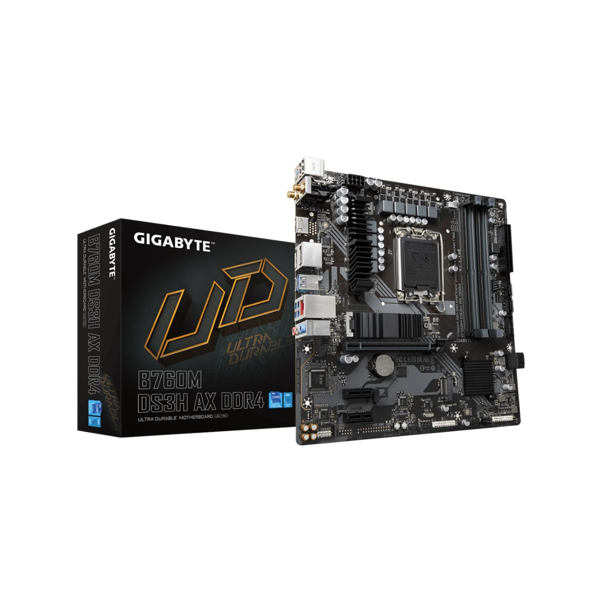 Gigabyte B760M DS3H AX DDR4 Micro-ATX Gaming Motherboard Intel LGA 1700 - B760M-DS3H-AX-DDR4