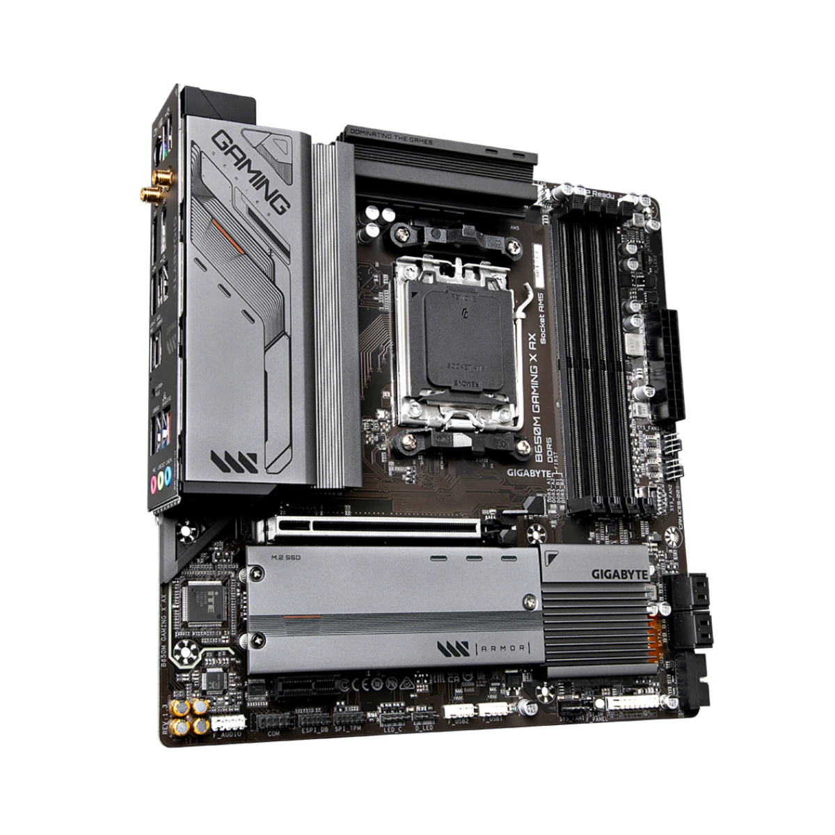 Gigabyte B650M Gaming X AX AMD AM5 Micro-ATX Gaming Motherboard DDR5 - B650M-GAMING-X-AX view 3