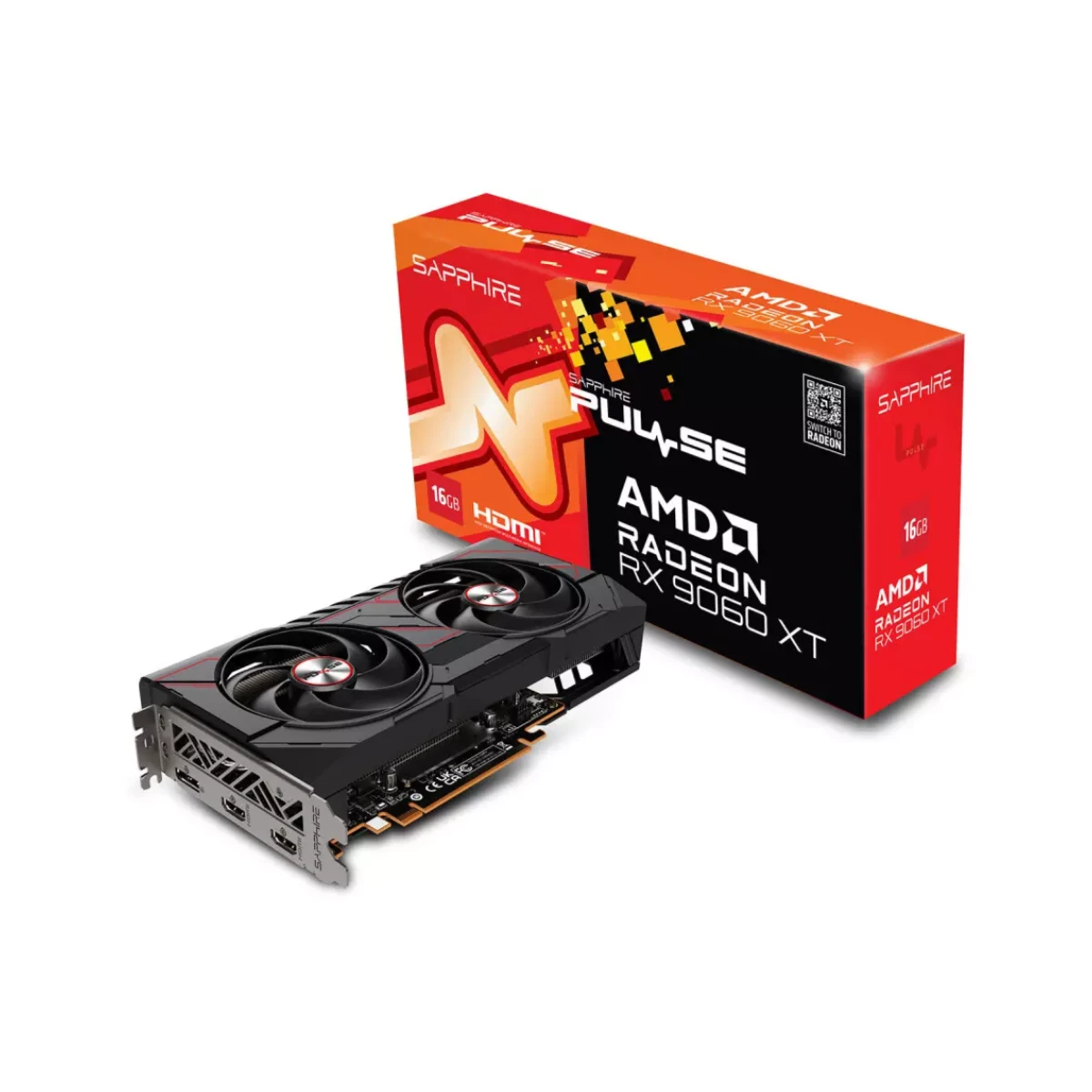 Sapphire PULSE AMD Radeon RX 9060 XT OC 16GB Dual Graphics Card, FSR 4 - S88-CE495-101SA