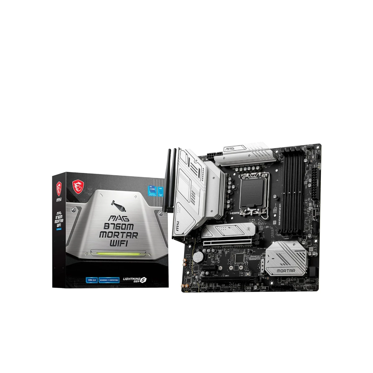 MSI MAG B760M Mortar WiFi Intel LGA 1700 Micro-ATX Motherboard - 7E01-012R