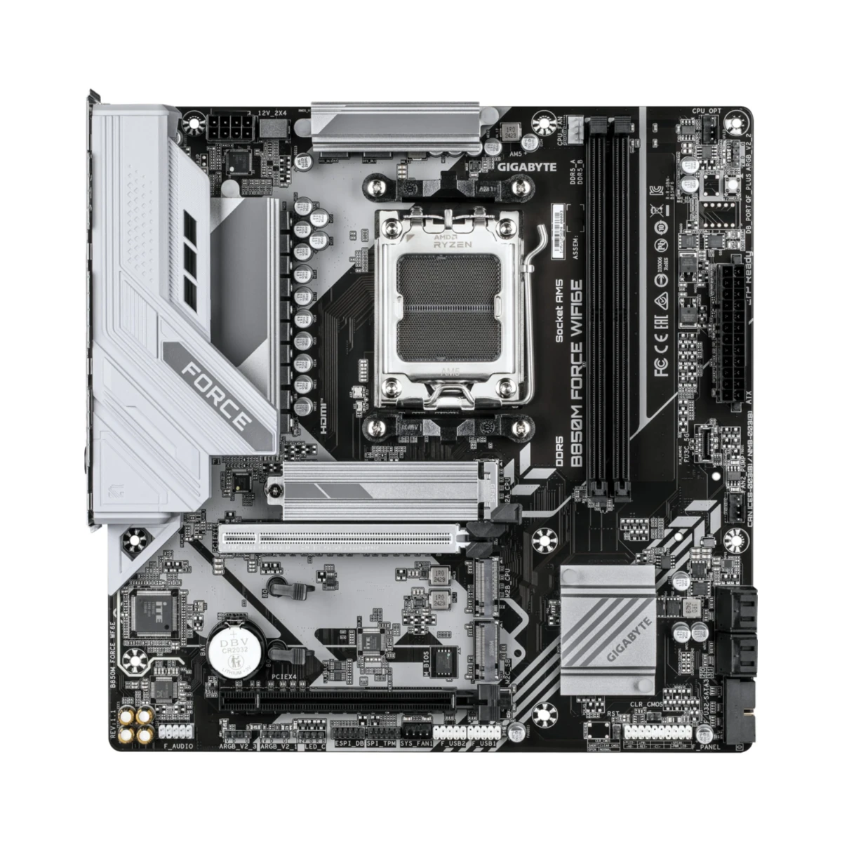 Gigabyte B850M FORCE WIFI6E AMD AM5 DDR5 Motherboard - Black | 9MB85MF6-00-G10 view 2