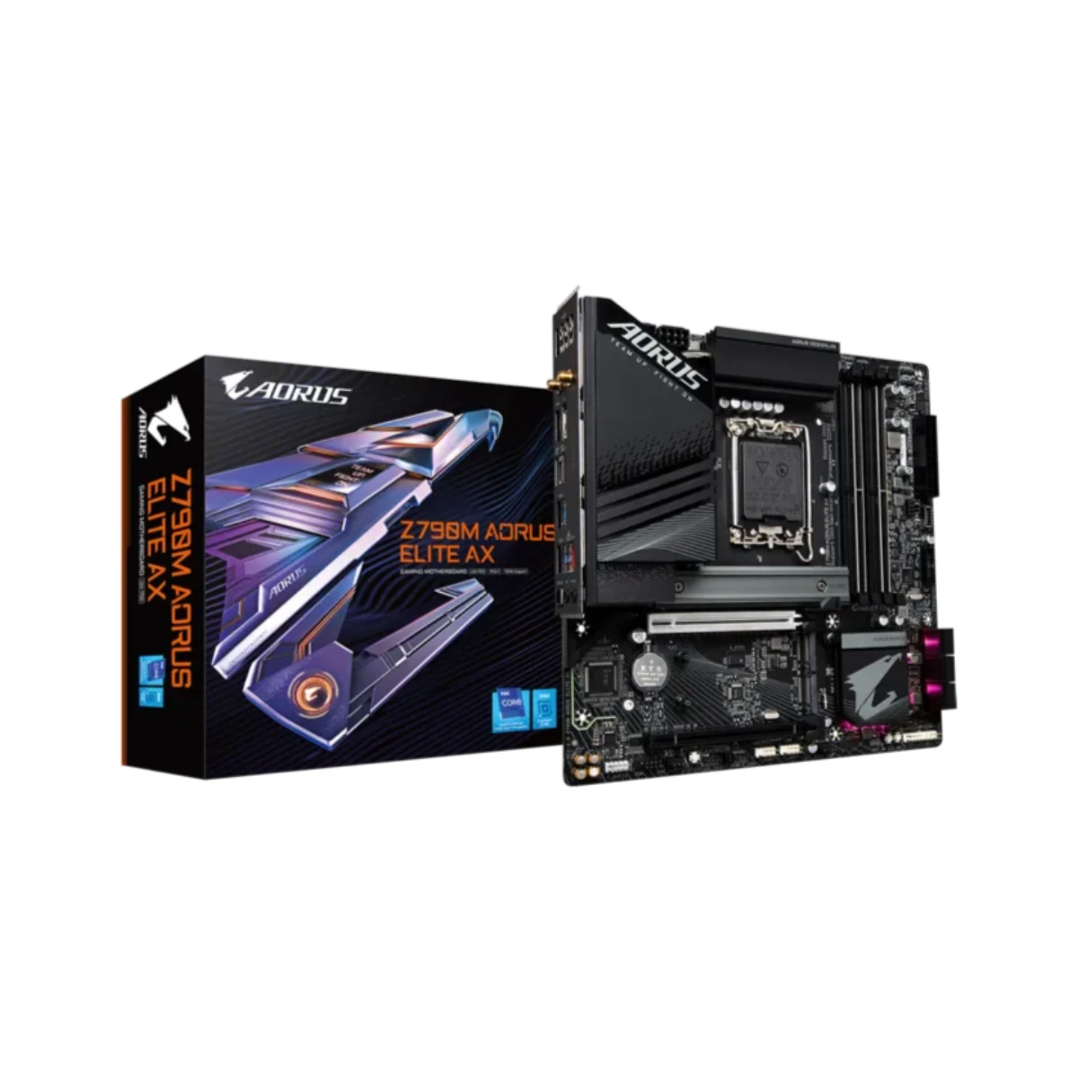 Gigabyte Z790M AORUS Elite AX Intel LGA 1700 Micro-ATX Motherboard DDR5 PCIe 5.0 - GIGABYTE-Z790M-AORUS-ELITE-AX