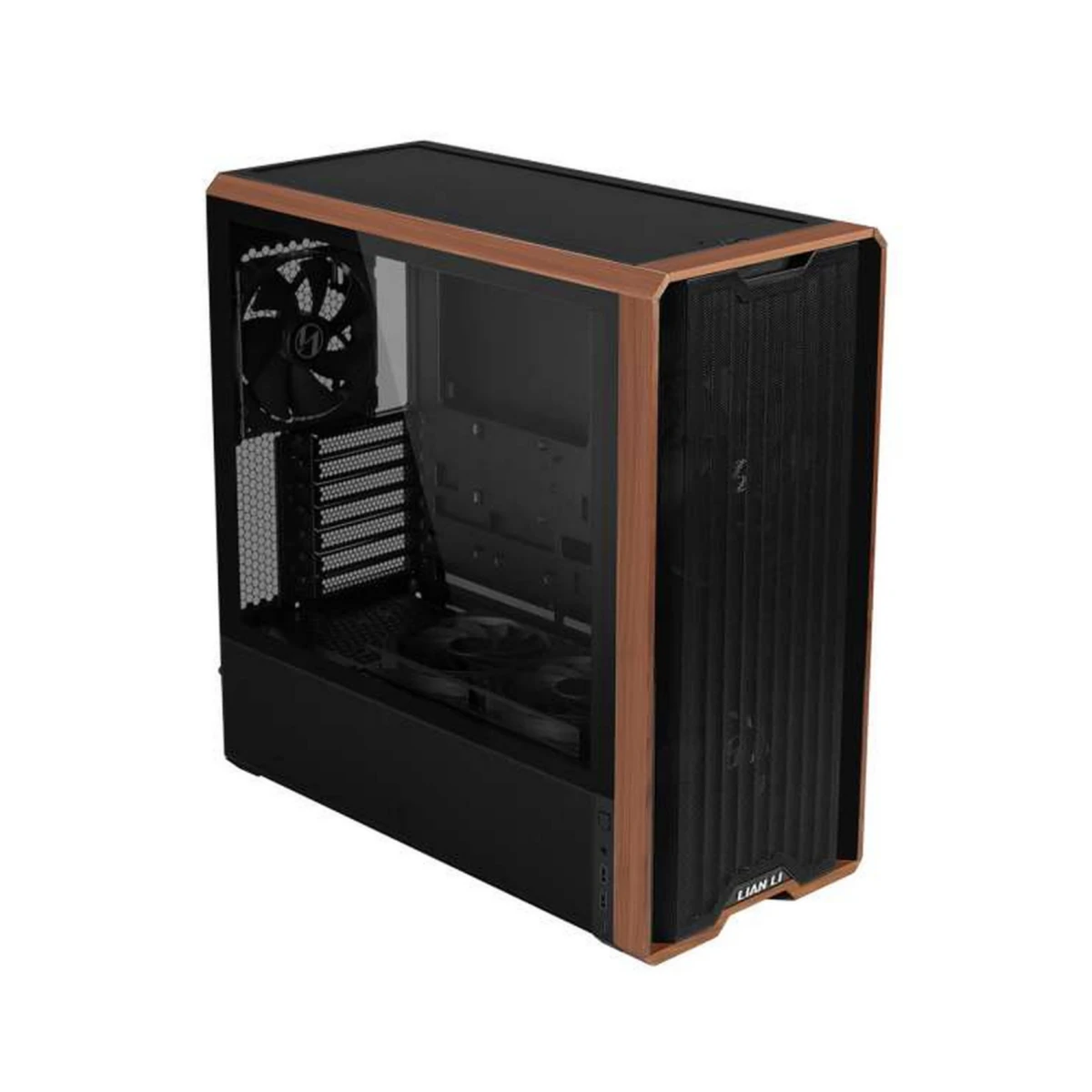 Lian Li LANCOOL 217 Clear TG Walnut Wood ATX Case - Black | G99.LAN217X.00 view 2
