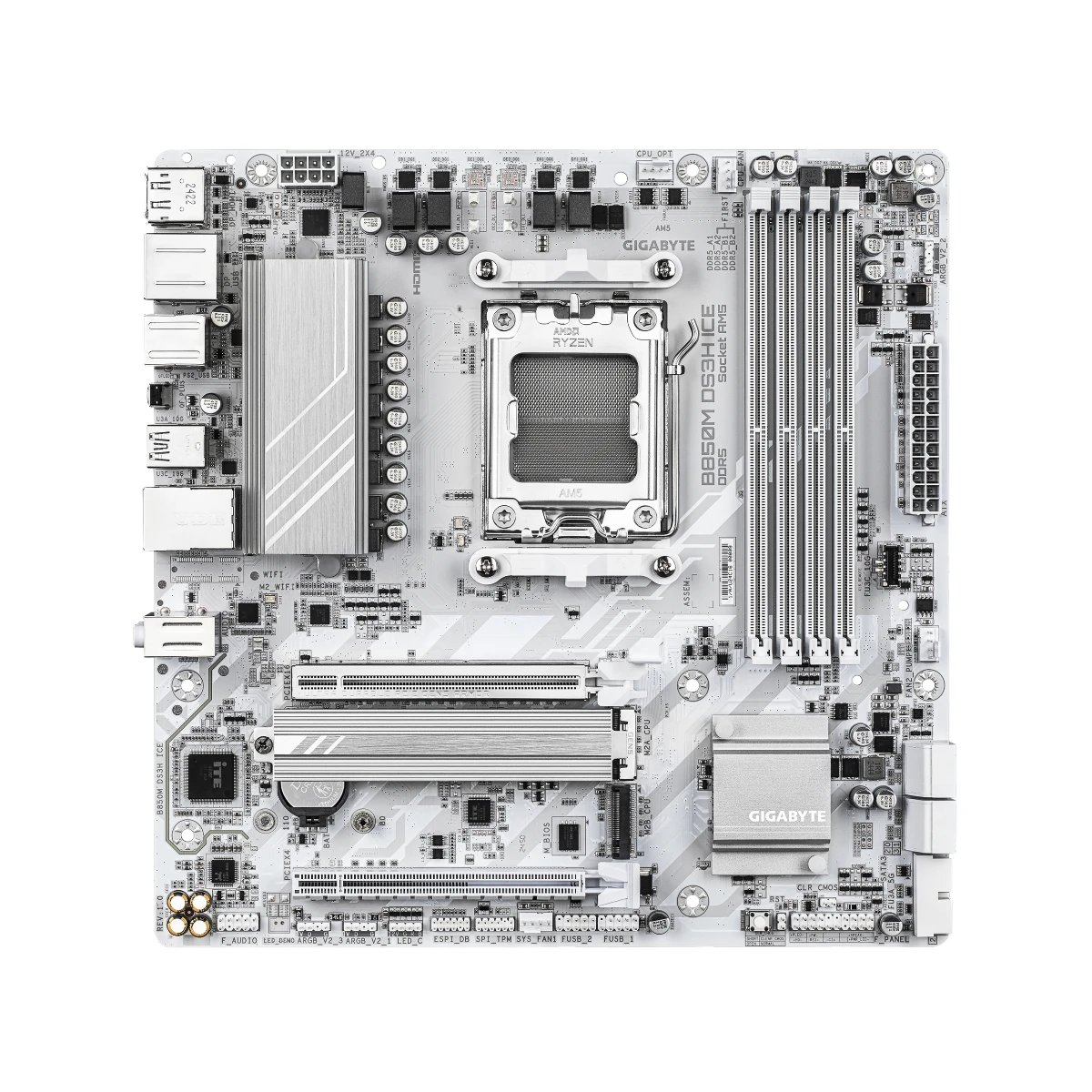 Gigabyte B850M DS3H ICE AM5 Micro-ATX Motherboard - B850M-DS3H-ICE view 2
