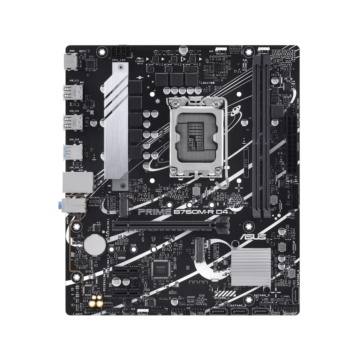 ASUS PRIME B760M-R D4 LGA 1700 Micro-ATX Motherboard - 90MB1HA0-M1EAY0