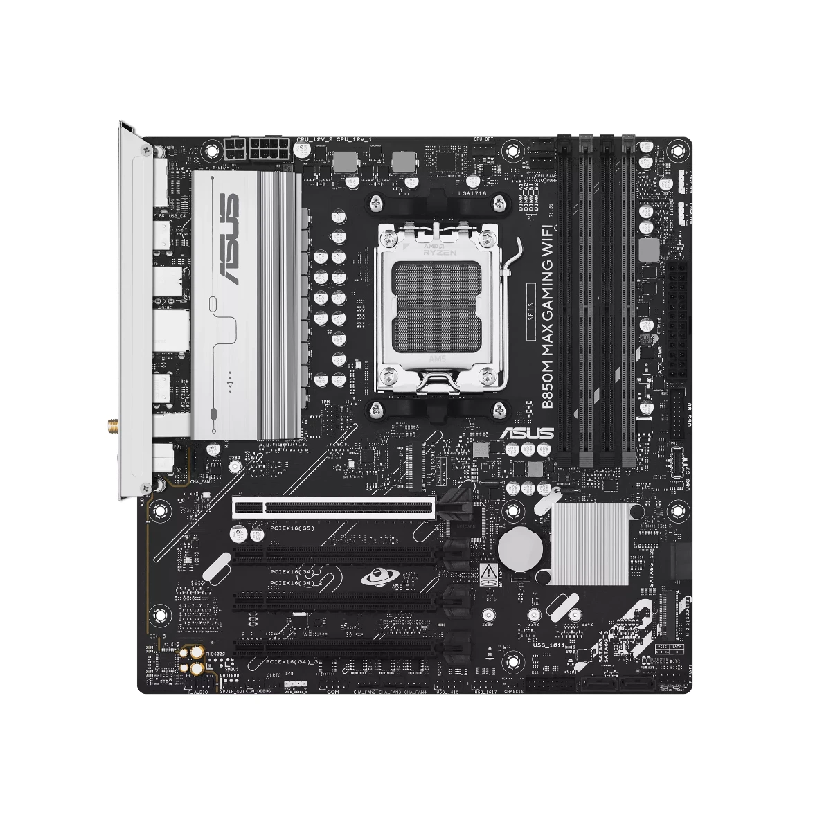ASUS B850M MAX GAMING WIFI AM5 DDR5 Micro-ATX Motherboard - 90MB1LL0-M0EAY0 view 2