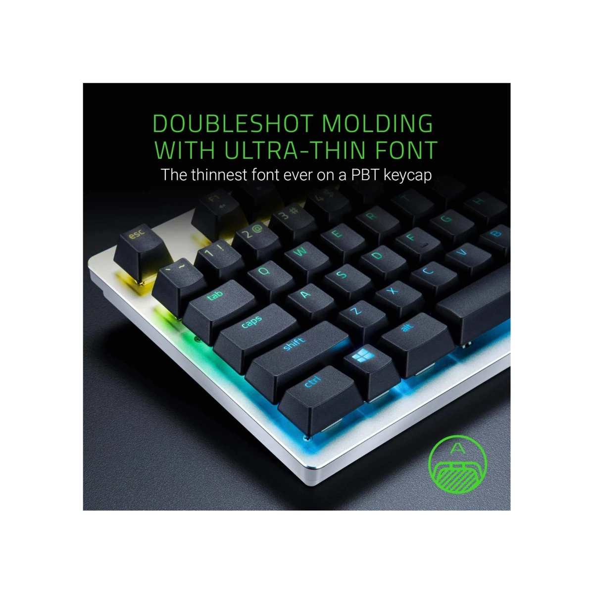 Razer PBT Keycap Upgrade Set DoubleShot Durability - Classic Black (US/UK Layout, PBT, Doubleshot, Backlight Compatible) - RC21-01490100-R3M1 view 4