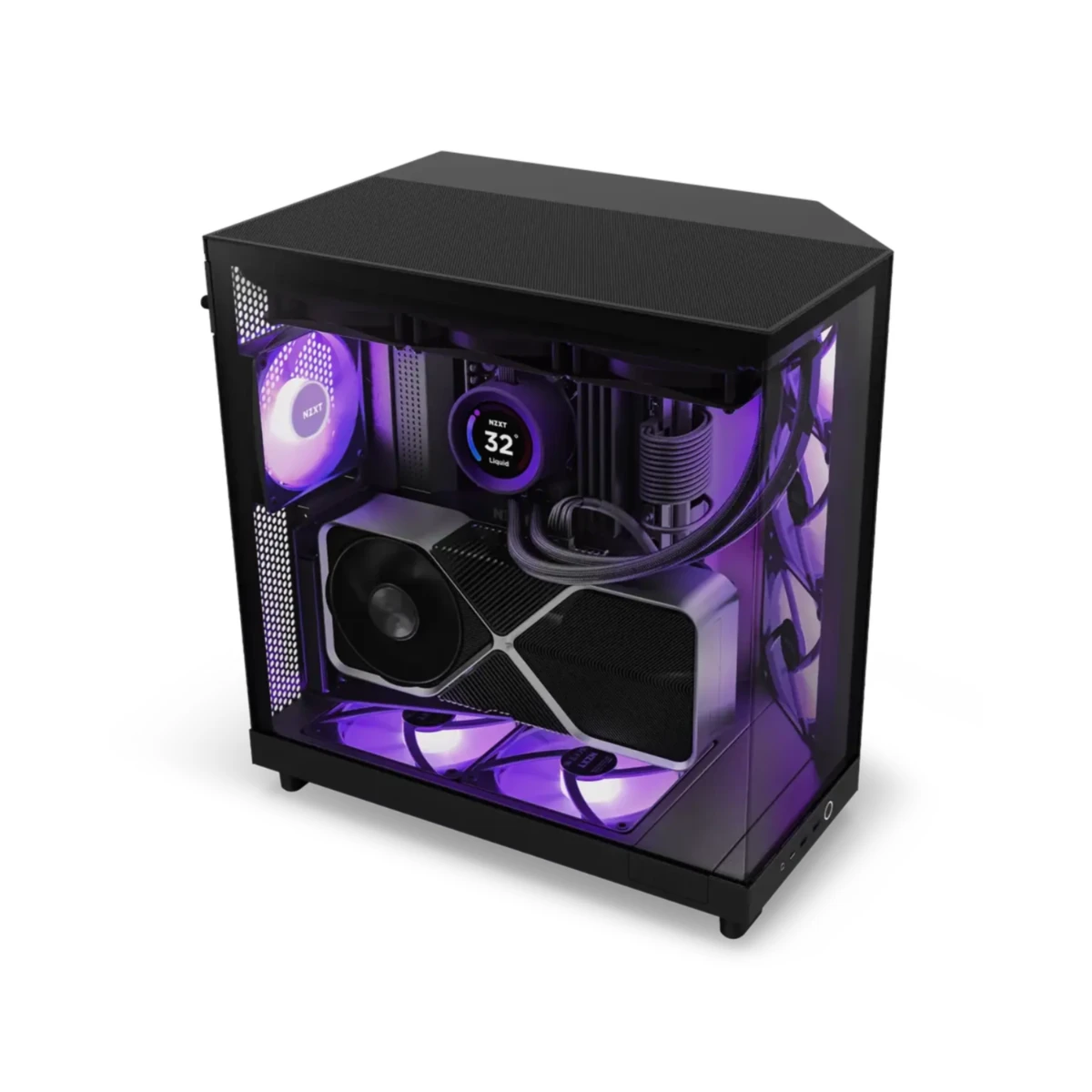 NZXT H6 RGB+ Compact Dual-Chamber Mid-Tower ATX Case - Black | CC-H62FB-P1
