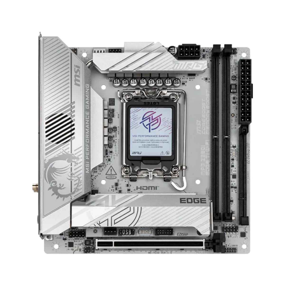 MSI MPG Z890I EDGE TI WIFI LGA 1851 Mini-ITX Gaming Motherboard – White - 911-7E33-004 view 2