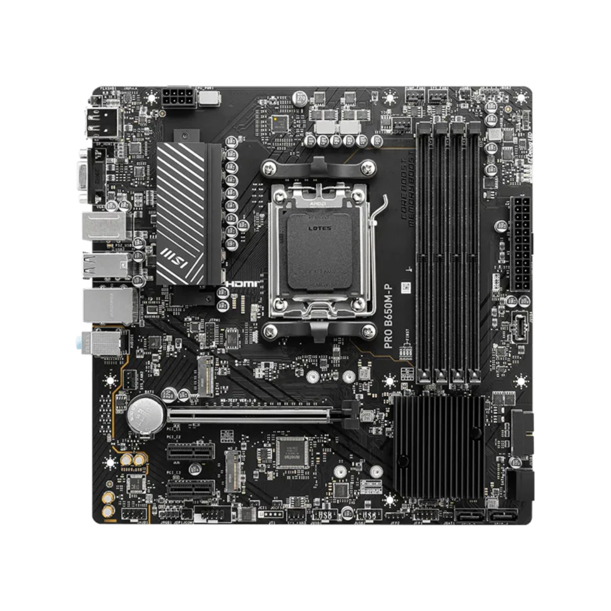 MSI PRO B650M-P DDR5 AM5 Micro-ATX Motherboard – Black - 911-7E27-006 view 2