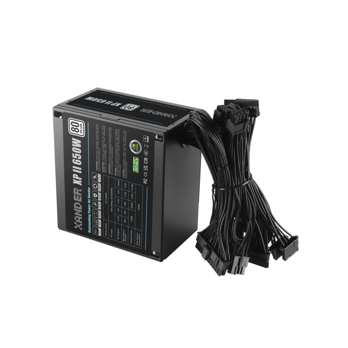 XANDER XP II 650W 80 Plus White Power Supply - Black | XP-II-650W view 4
