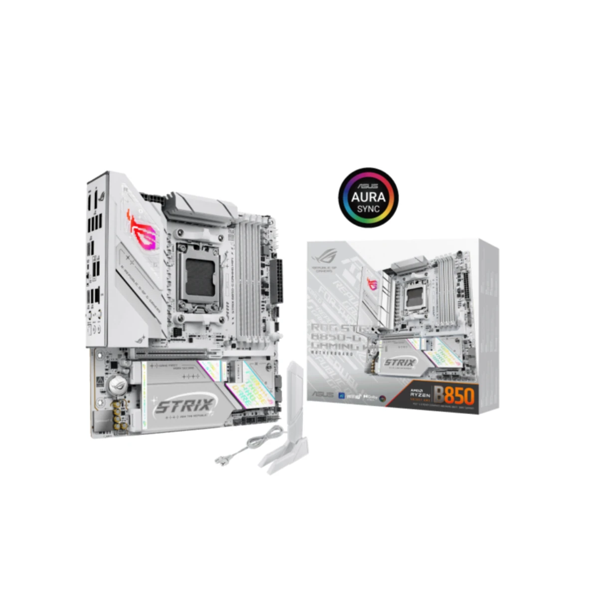 ASUS ROG STRIX B850-G GAMING WiFi AM5 DDR5 Micro-ATX Motherboard - White | 90MB1M30-M0EAY0