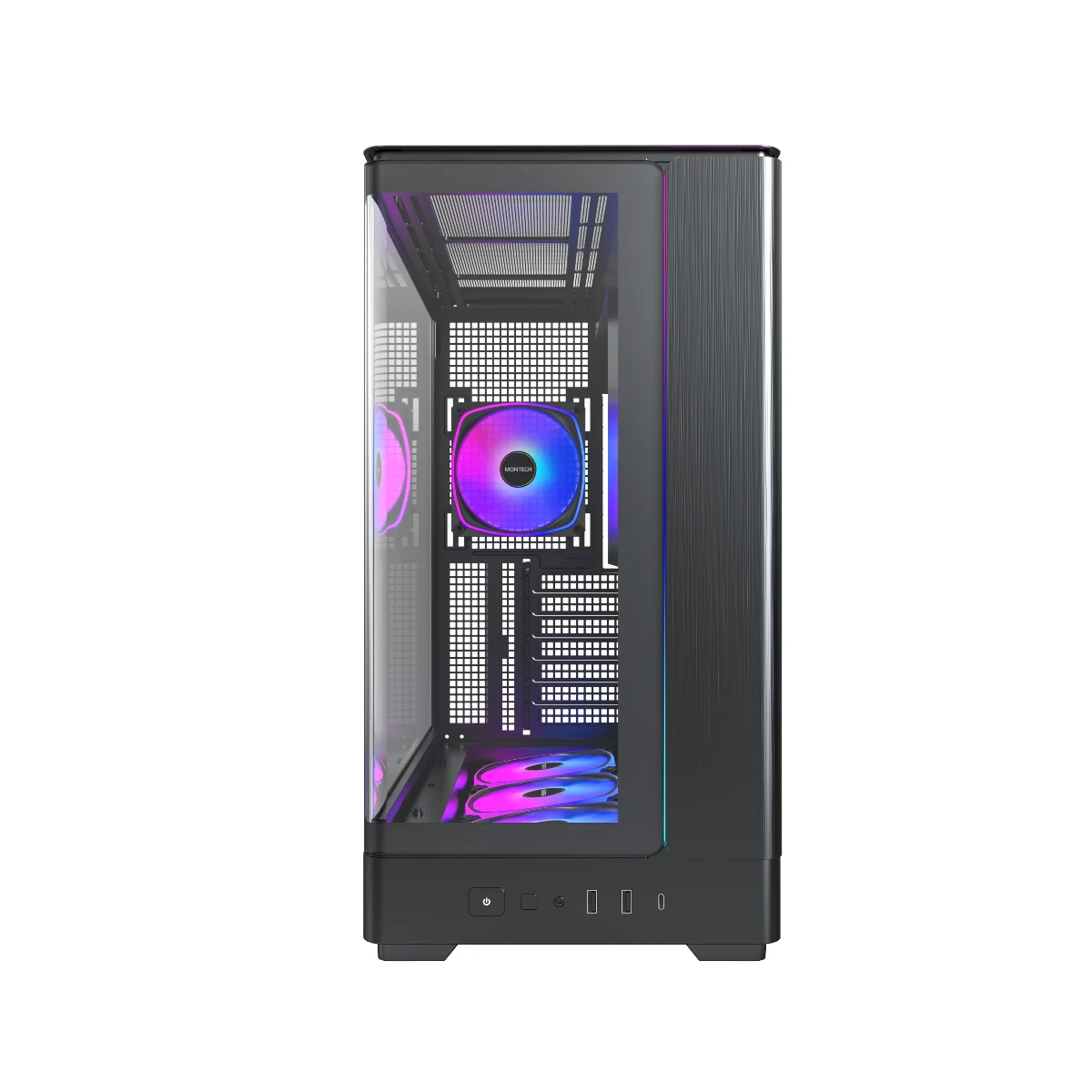 Montech KING 45 PRO Mid Tower Tempered Glass ARGB ATX Gaming Case - Black - KING45PROB view 2