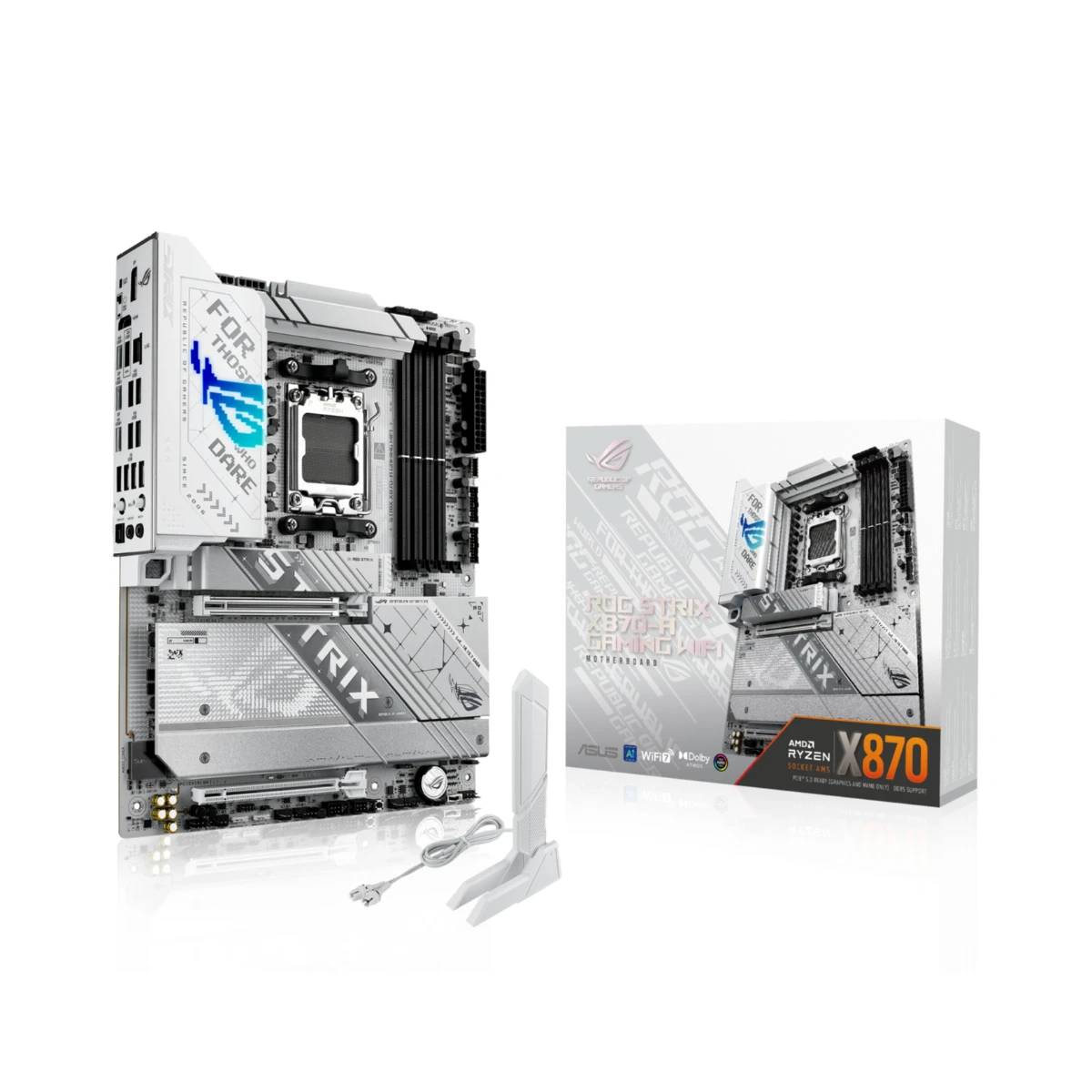 ASUS ROG STRIX X870-A GAMING WIFI DDR5 AM5 ATX Motherboard – White - 90MB1IF0-M0EAY0