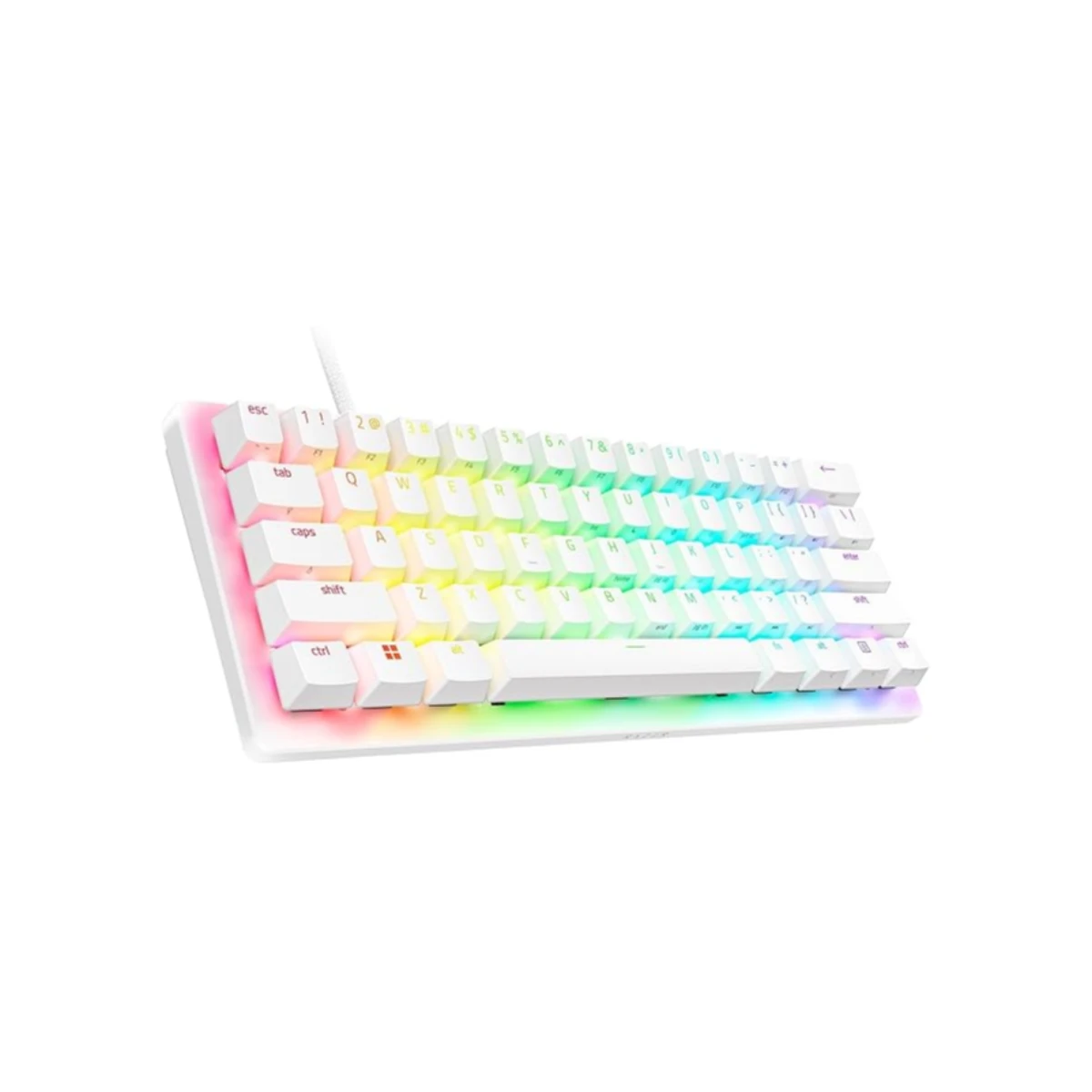Razer Huntsman V3 Pro Mini Analog Optical Gaming Keyboard - White (US Layout, Analog Optical Switches, Compact 60% Design, Razer Chroma RGB) - RZ03-04991700-R3M1 view 3
