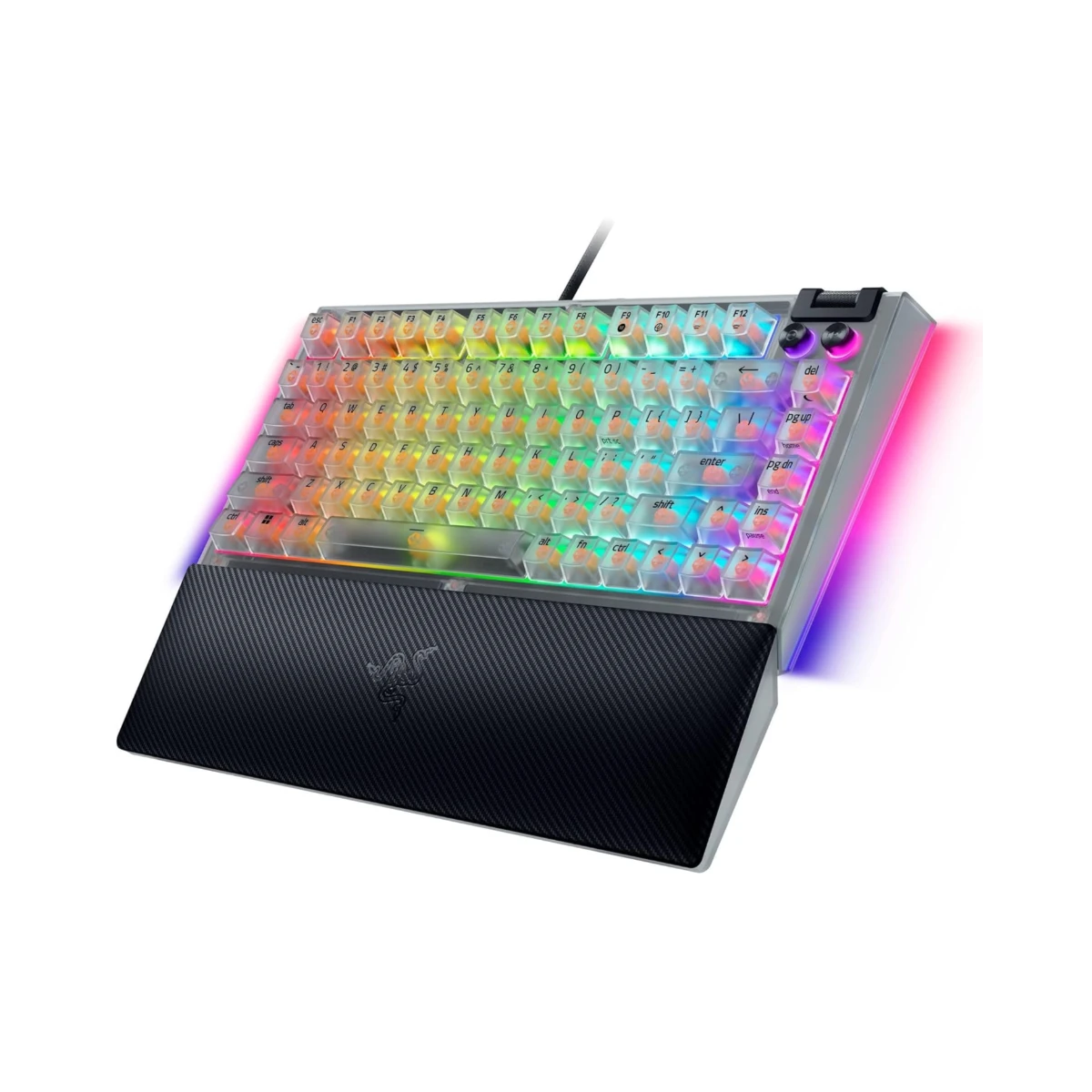 Razer BlackWidow V4 75% Mechanical Gaming Keyboard - Phantom White Edition (US Layout, 75% Layout, Hot-Swappable Switches, Per-Key Razer Chroma RGB, FRML) - RZ03-05003500-R3M1 view 3