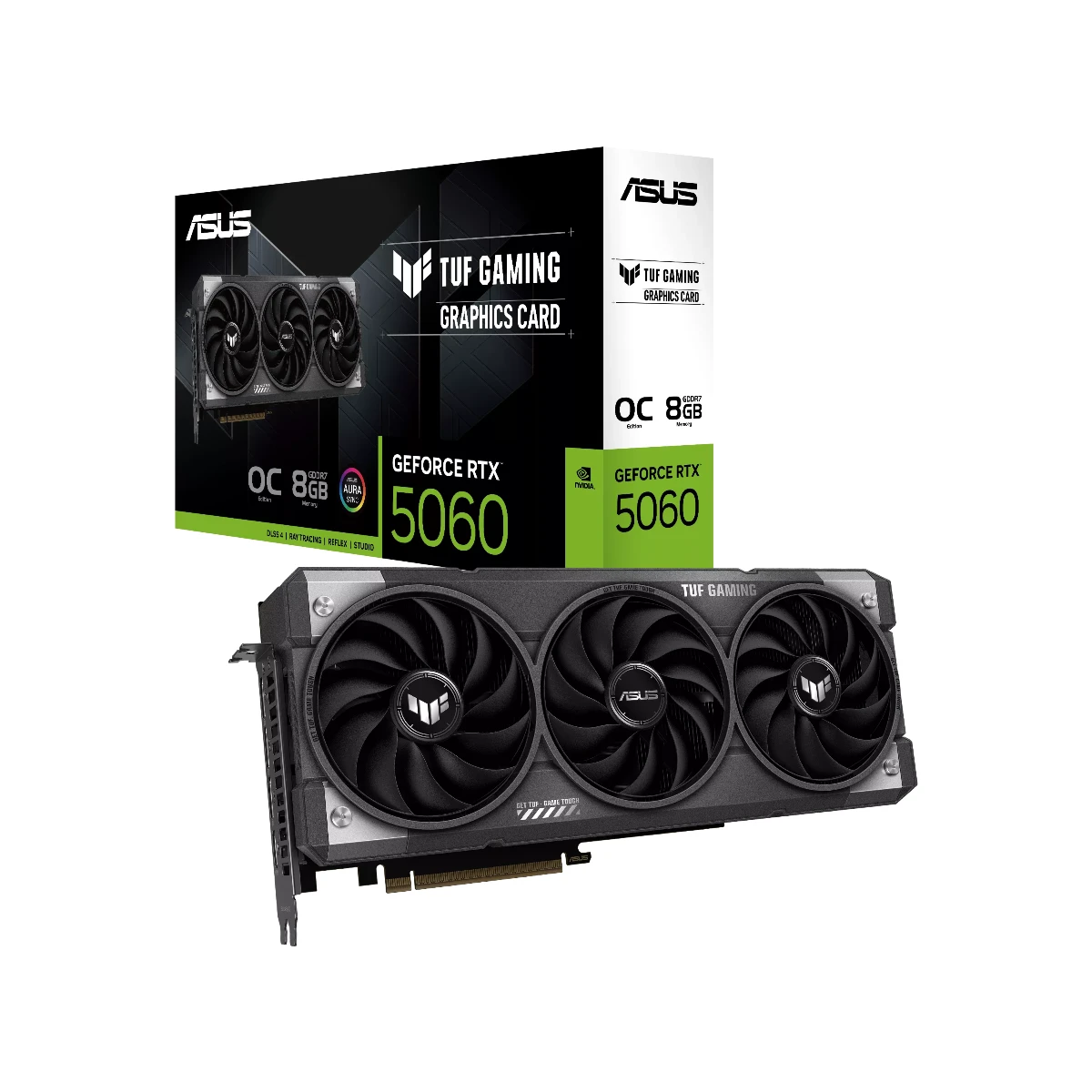 ASUS TUF Gaming GeForce RTX 5060 OC Graphics Card, 8GB GDDR7, DLSS 4 - 90YV0N00-M0NA00