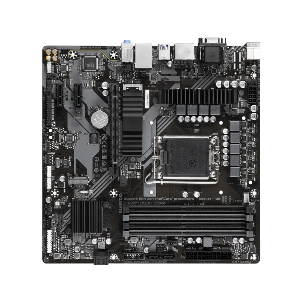 Gigabyte B760M DS3H DDR4 Micro-ATX Motherboard – Intel LGA 1700, PCIe 4.0, Dual M.2 - B760M-DS3H-DDR4 view 4