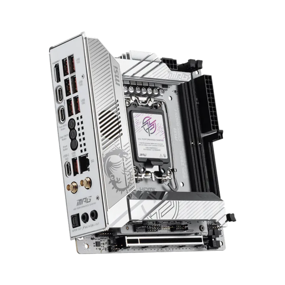 MSI MPG Z890I EDGE TI WIFI LGA 1851 Mini-ITX Gaming Motherboard – White - 911-7E33-004 view 3