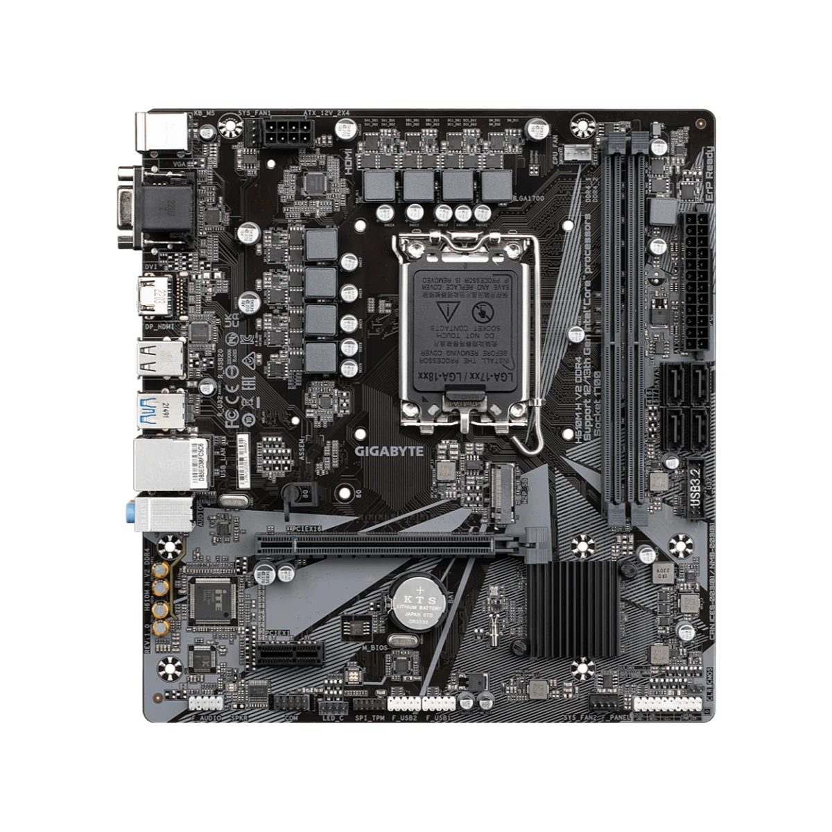 Gigabyte H610M H V2 DDR4 LGA1700 Micro-ATX Motherboard - H610M-H-V2-DDR4 view 2