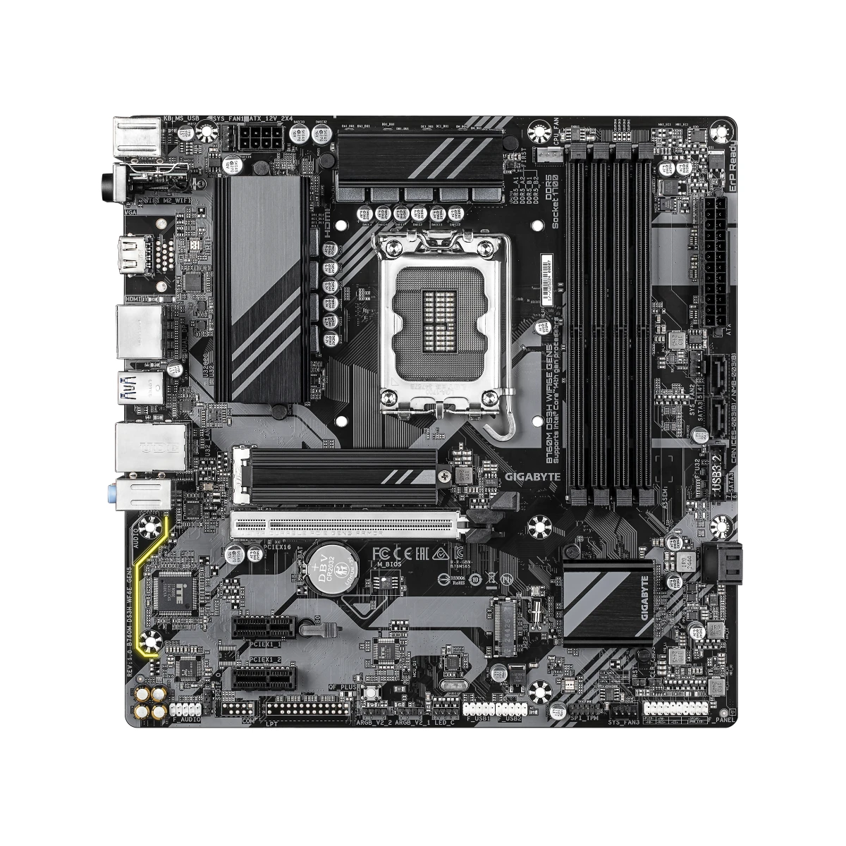 GIGABYTE B760M DS3H WIFI6E GEN5 LGA 1700 Micro-ATX Motherboard - B760M-DS3H-WF6E-GEN5 view 2