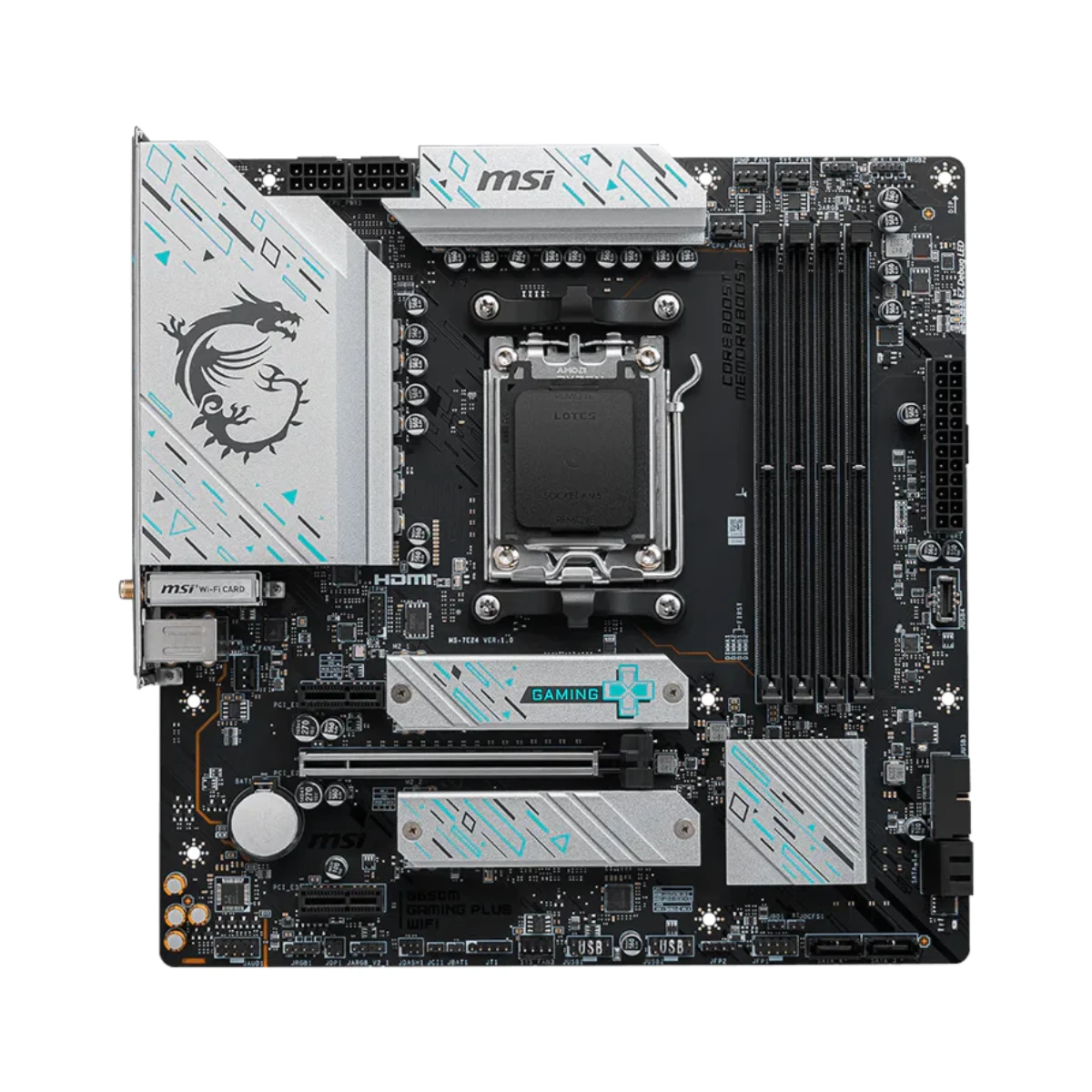 MSI B650M GAMING PLUS WIFI AM5 Micro-ATX Gaming Motherboard - 911-7E24-008 view 2