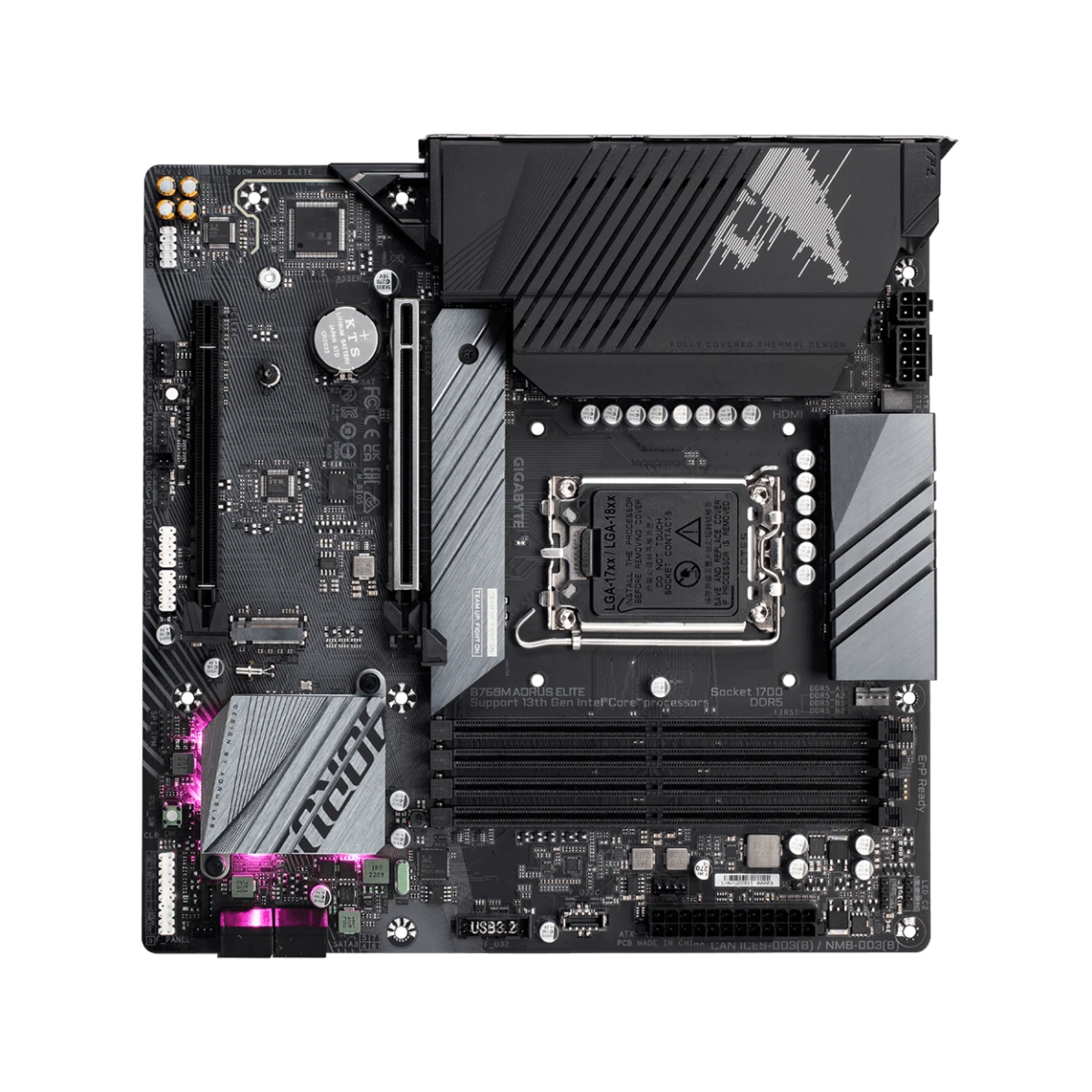 Gigabyte B760M AORUS Elite Micro-ATX Gaming Motherboard Intel LGA 1700 - B760M-AORUS-ELITE view 4