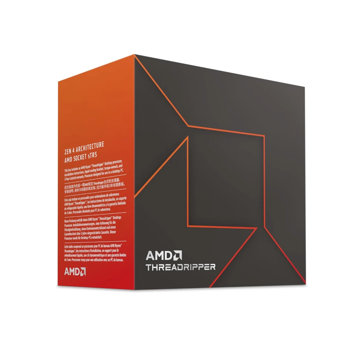 AMD Ryzen Threadripper 7970X 32-Core / 64-Thread 4 GHz Desktop Processor - High-Performance Workstation CPU - 100-100001351WOF view 2