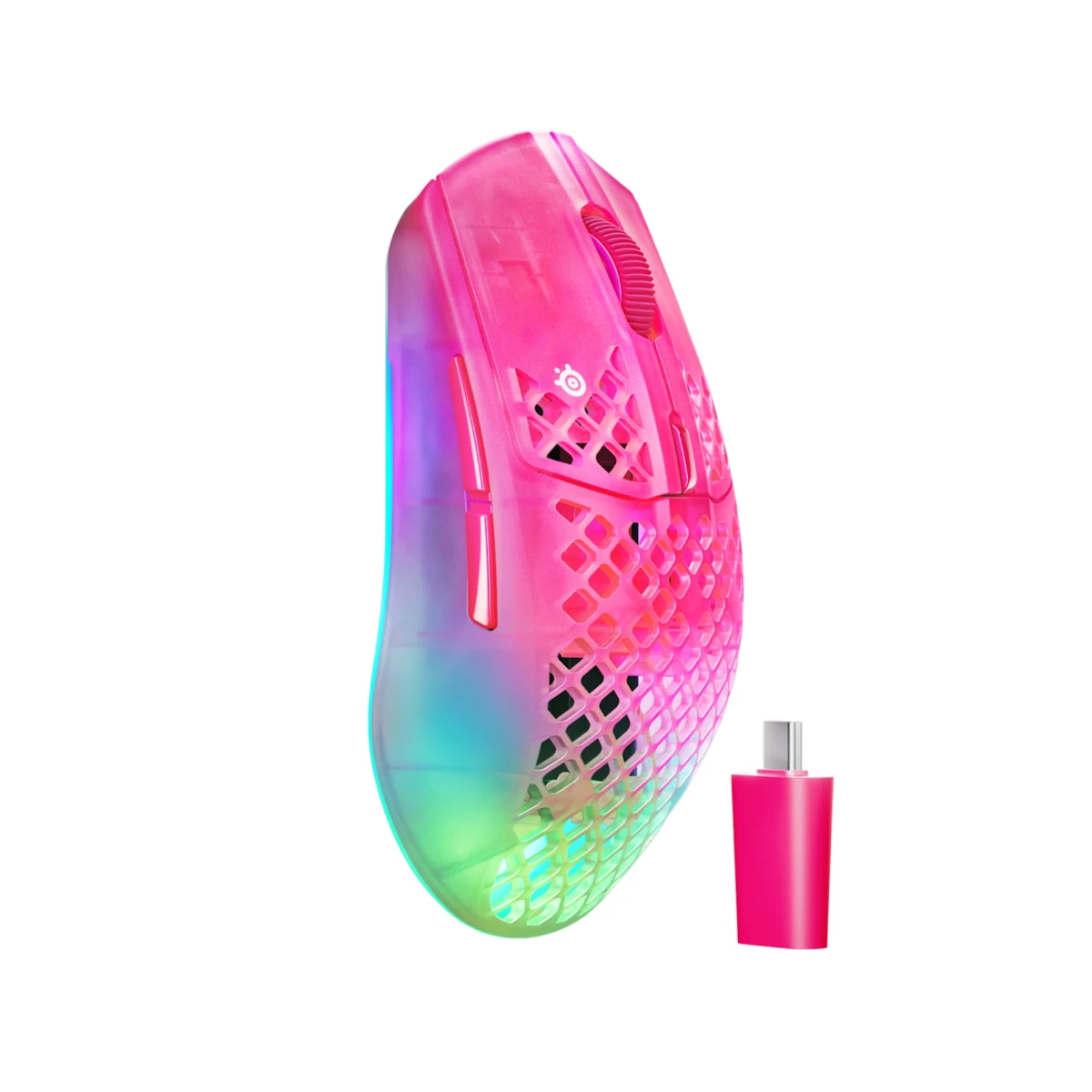 SteelSeries Aerox 3 26K DPI Gen 2 Wireless Gaming Mouse - Magenta Haze - 62716 view 3