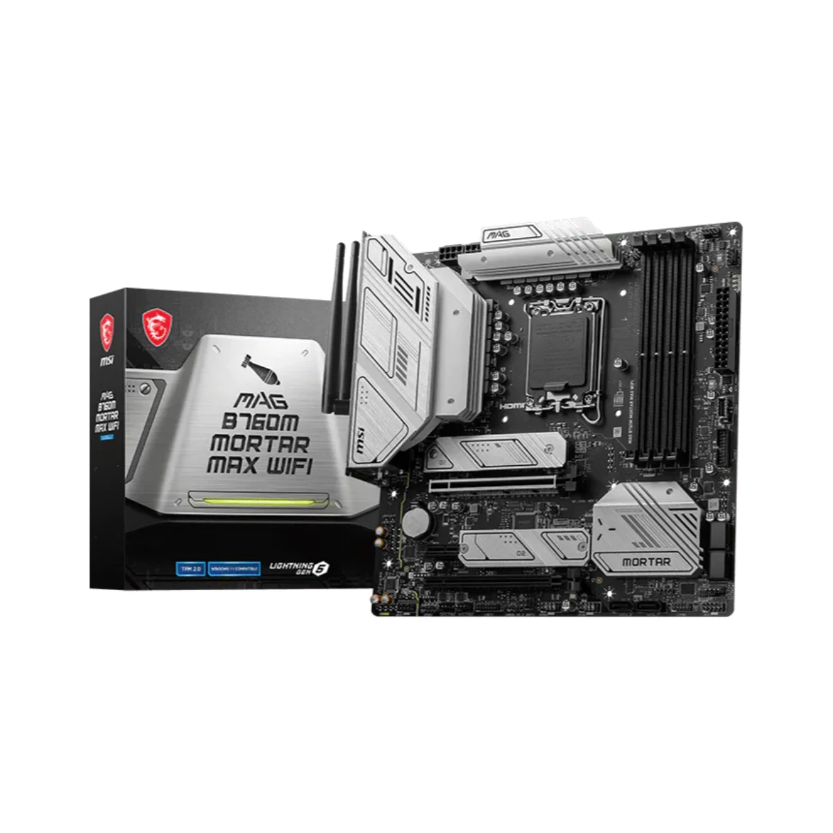 MSI MAG B760M MORTAR MAX WiFi Micro-ATX Motherboard Intel LGA 1700 DDR5 - 911-7E01-015