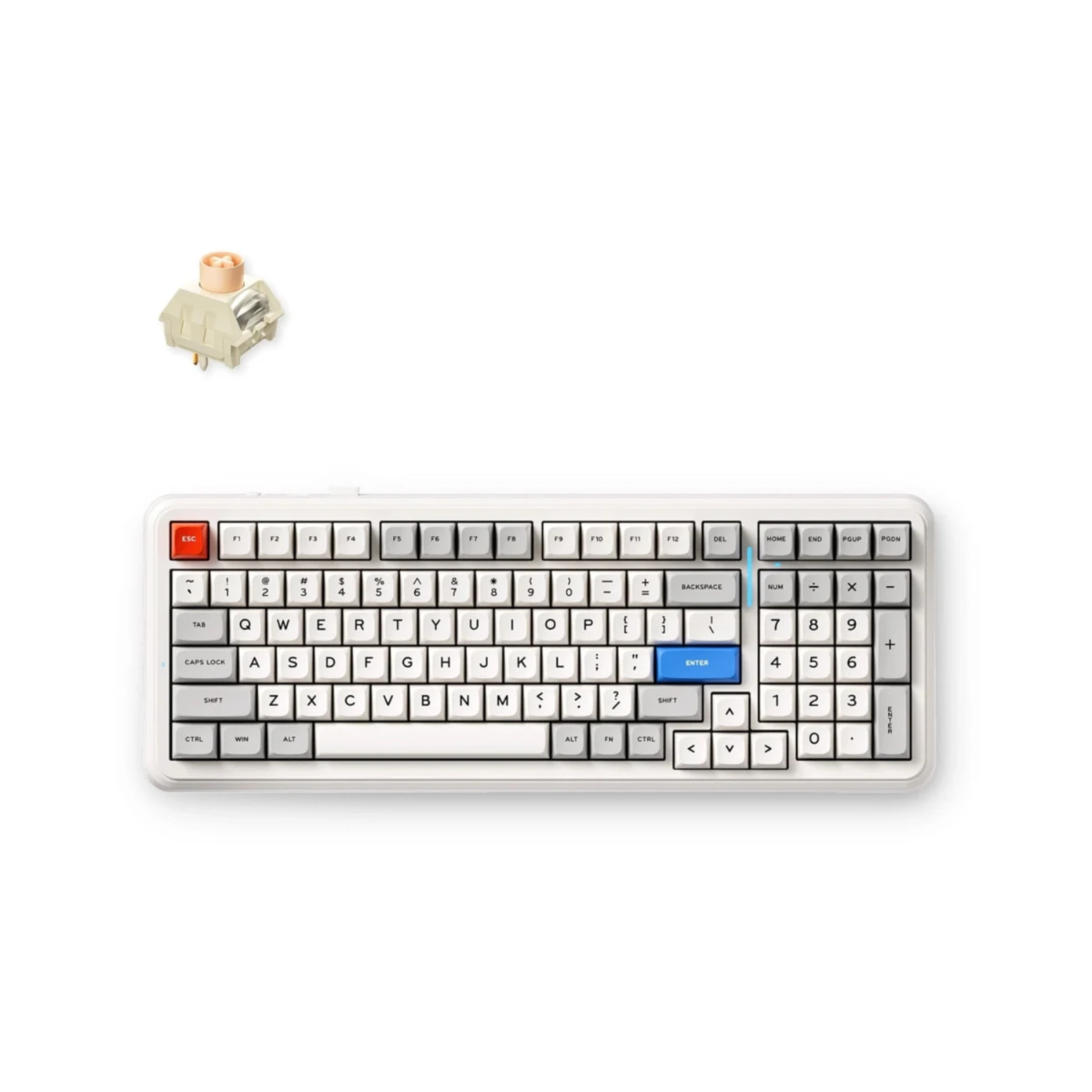 MCHOSE K99 V2 Wireless Icy Creamsicle Switch Mechanical Keyboard - Retro White | MC-K99V2-11