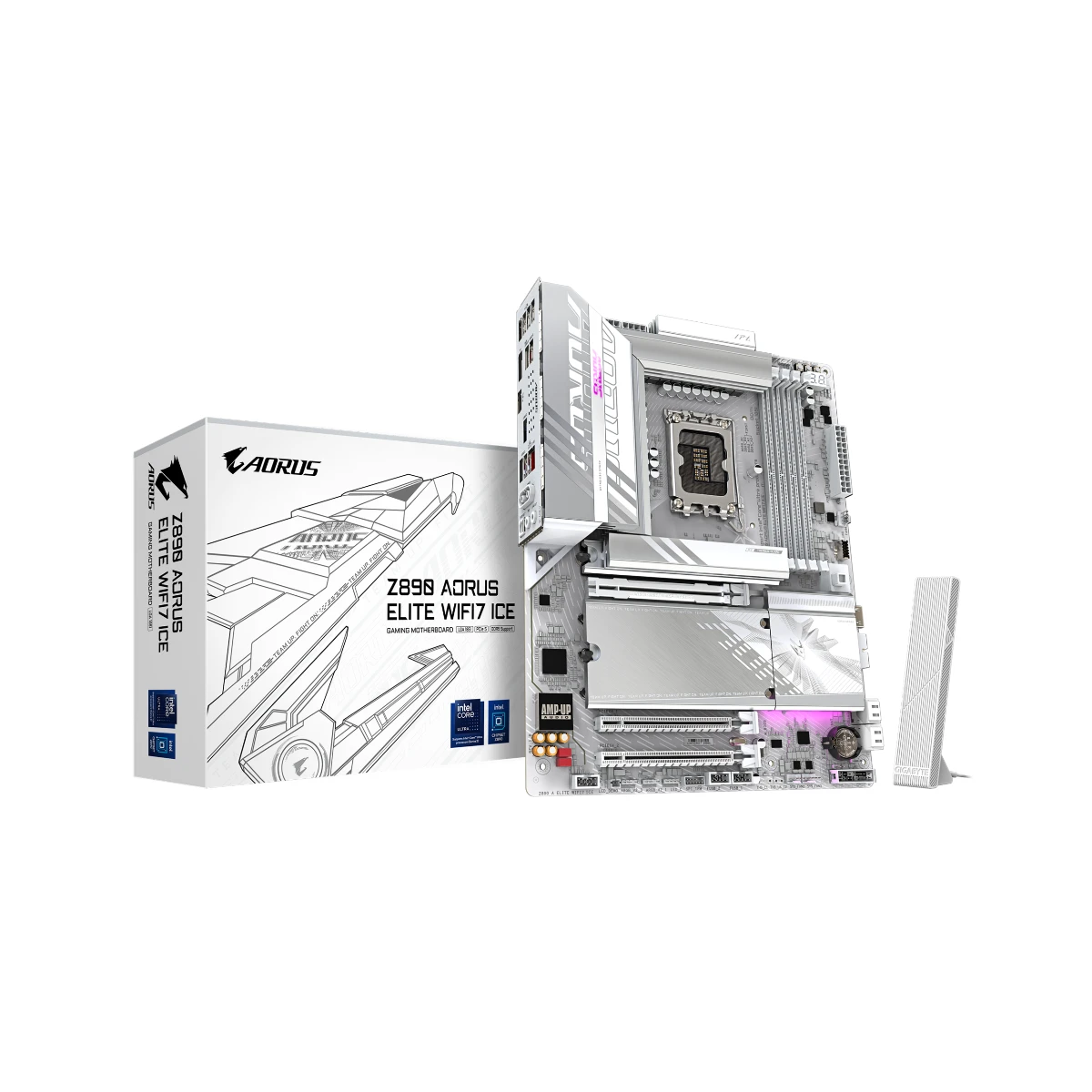 Gigabyte Z890 AORUS ELITE WIFI7 ICE LGA 1851 ATX Gaming Motherboard – White - Z890-A-ELITE-WF7-ICE