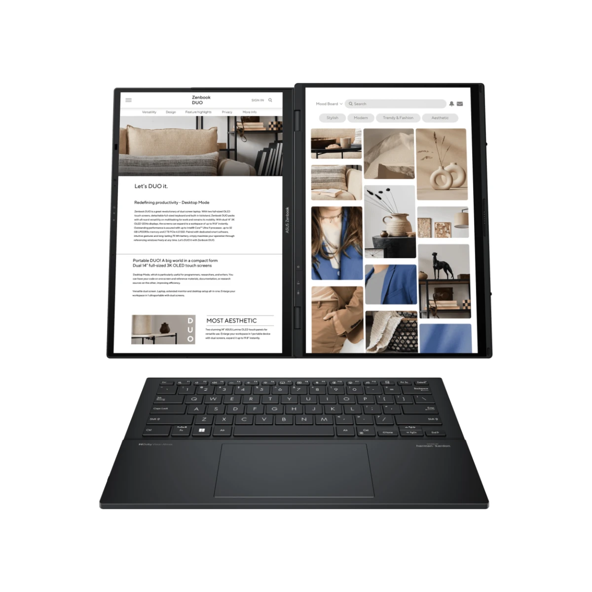 ASUS Zenbook Duo UX8406CA Laptop (Intel Arc Graphics, Intel Core Ultra 9 285H, 32GB RAM, 2TB SSD, 14" 3K OLED Touch, Windows 11 Home, Grey) - UX8406CA-PZ005W view 3