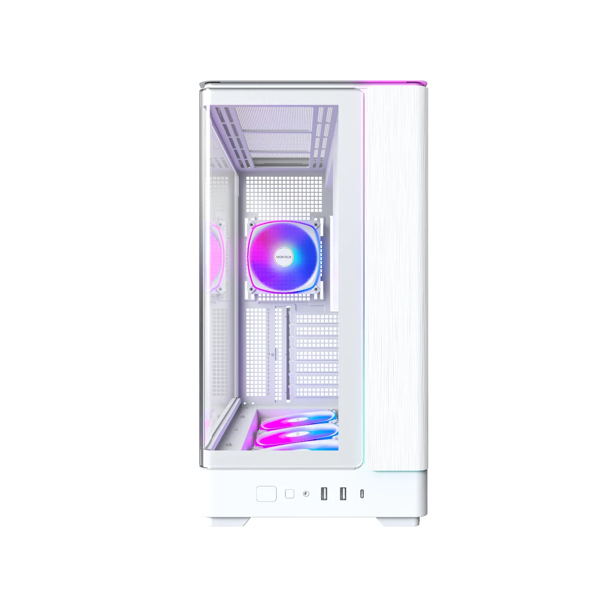 Montech KING 45 PRO Mid Tower Tempered Glass ARGB ATX Gaming Case - White - KING45PROW view 3