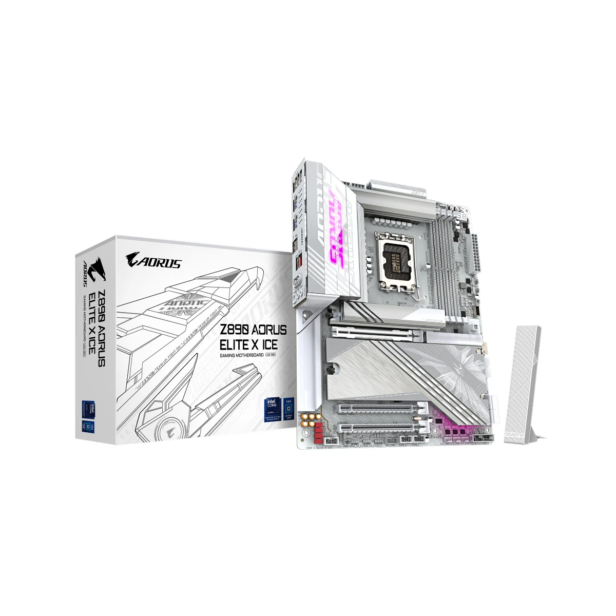Gigabyte Z890 AORUS ELITE X ICE LGA 1851 ATX Gaming Motherboard – White - Z890-A-ELITE-X-ICE