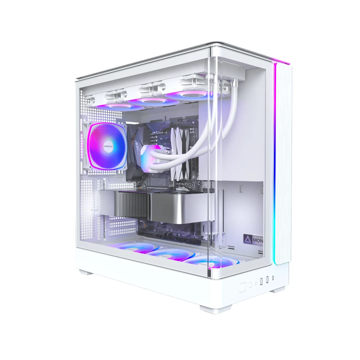 Montech KING 45 PRO Mid Tower Tempered Glass ARGB ATX Gaming Case - White - KING45PROW view 2