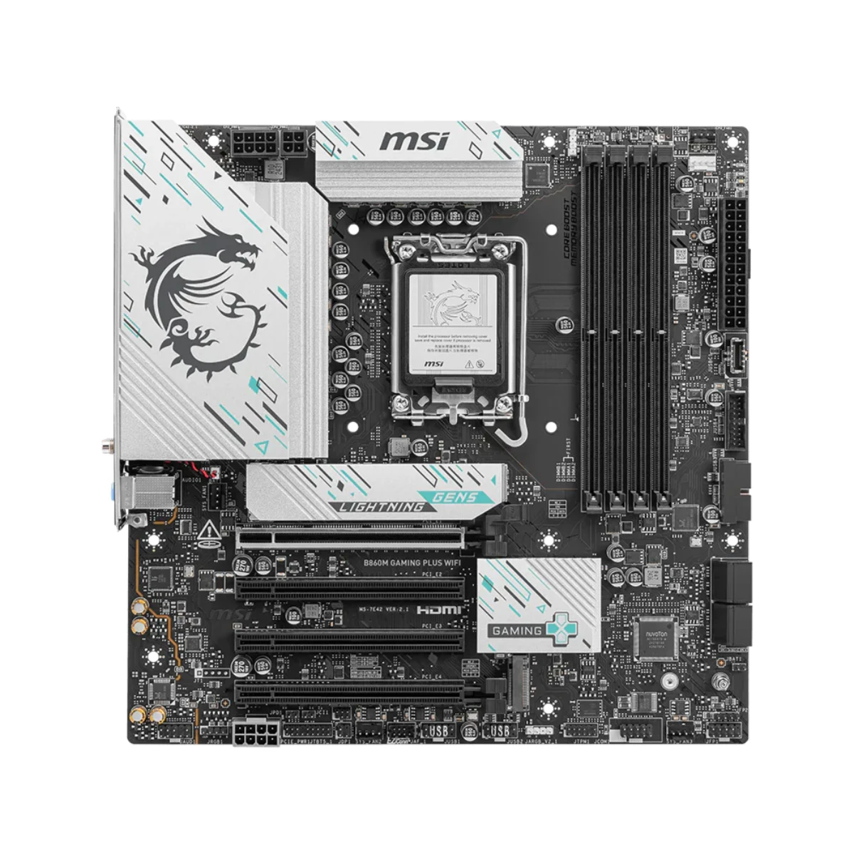 MSI B860M GAMING PLUS WIFI LGA 1851 Micro-ATX Gaming Motherboard - 911-7E42-003 view 2
