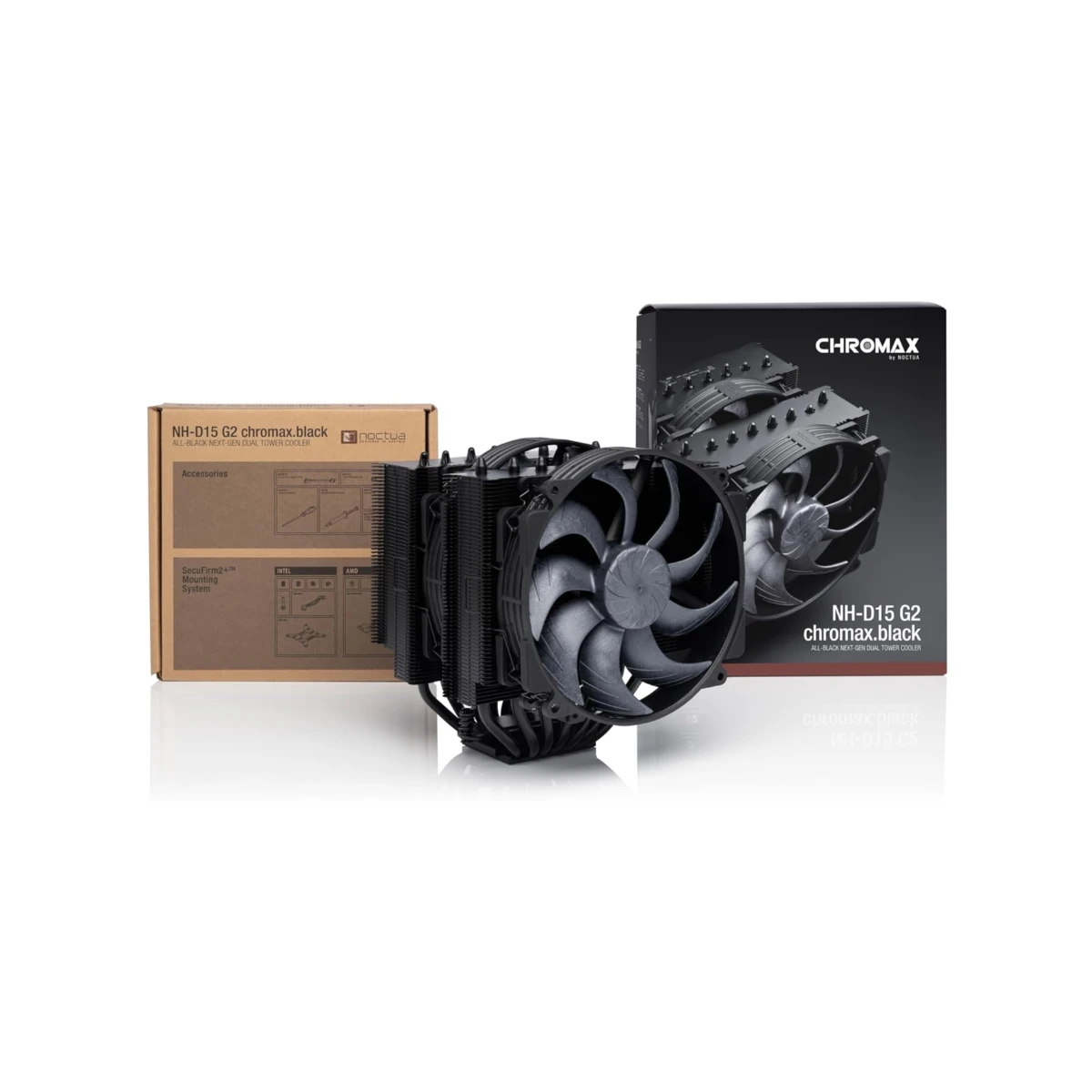 Noctua NH-D15 G2 Eight Heatpipes Dual Tower CPU Cooler - Black (Full ILM Pressure, SSO2 Bearing, 1500 RPM) - NH-D15 G2 CH BK view 4