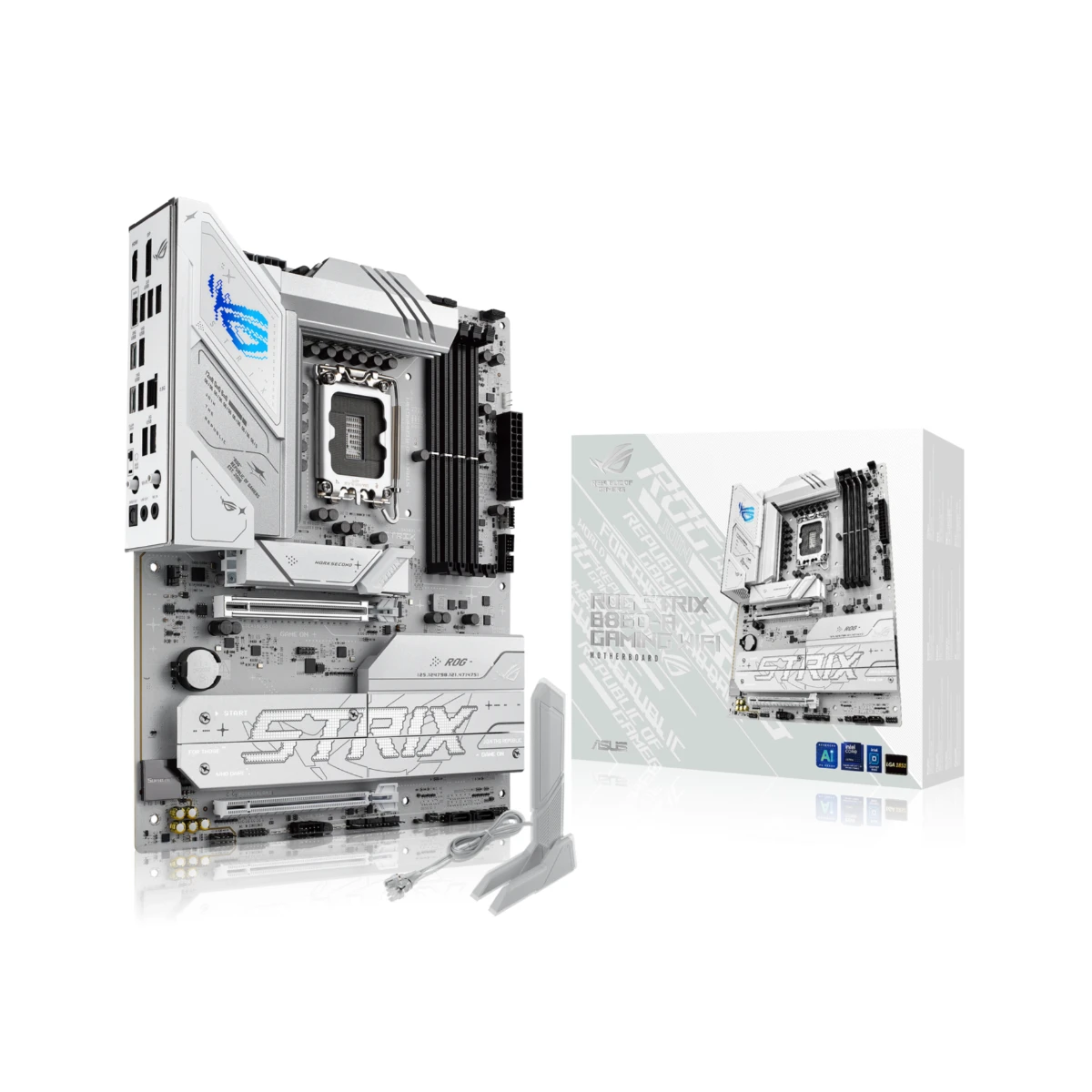 ASUS ROG STRIX B860-A GAMING WIFI LGA 1851 ATX Motherboard – White - 90MB1JI0-M0EAY0