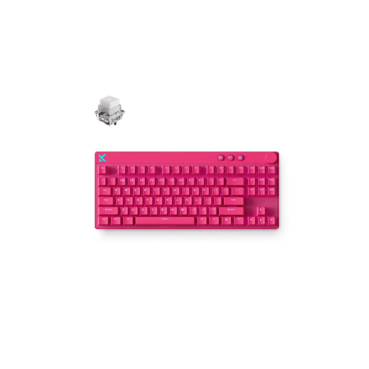 MCHOSE Mix 87 Hall Effect Magnetic Switch Gaming Keyboard - Rose Red | MC-Mix87-8