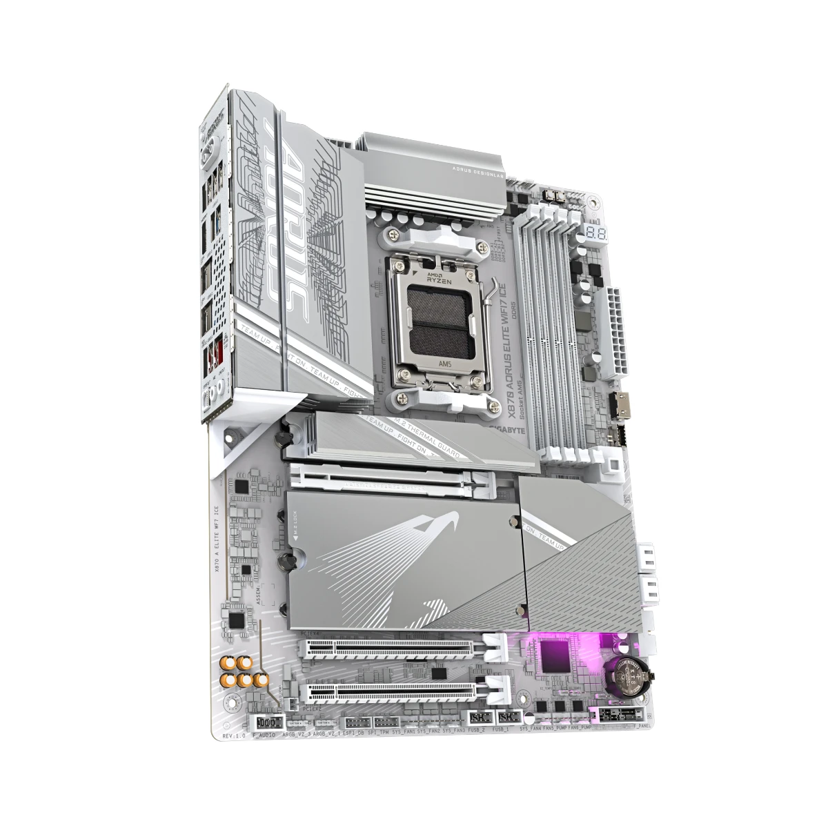 Gigabyte X870 AORUS ELITE WIFI7 ICE AM5 ATX Gaming Motherboard – White - MOT-GIG-03320 view 3