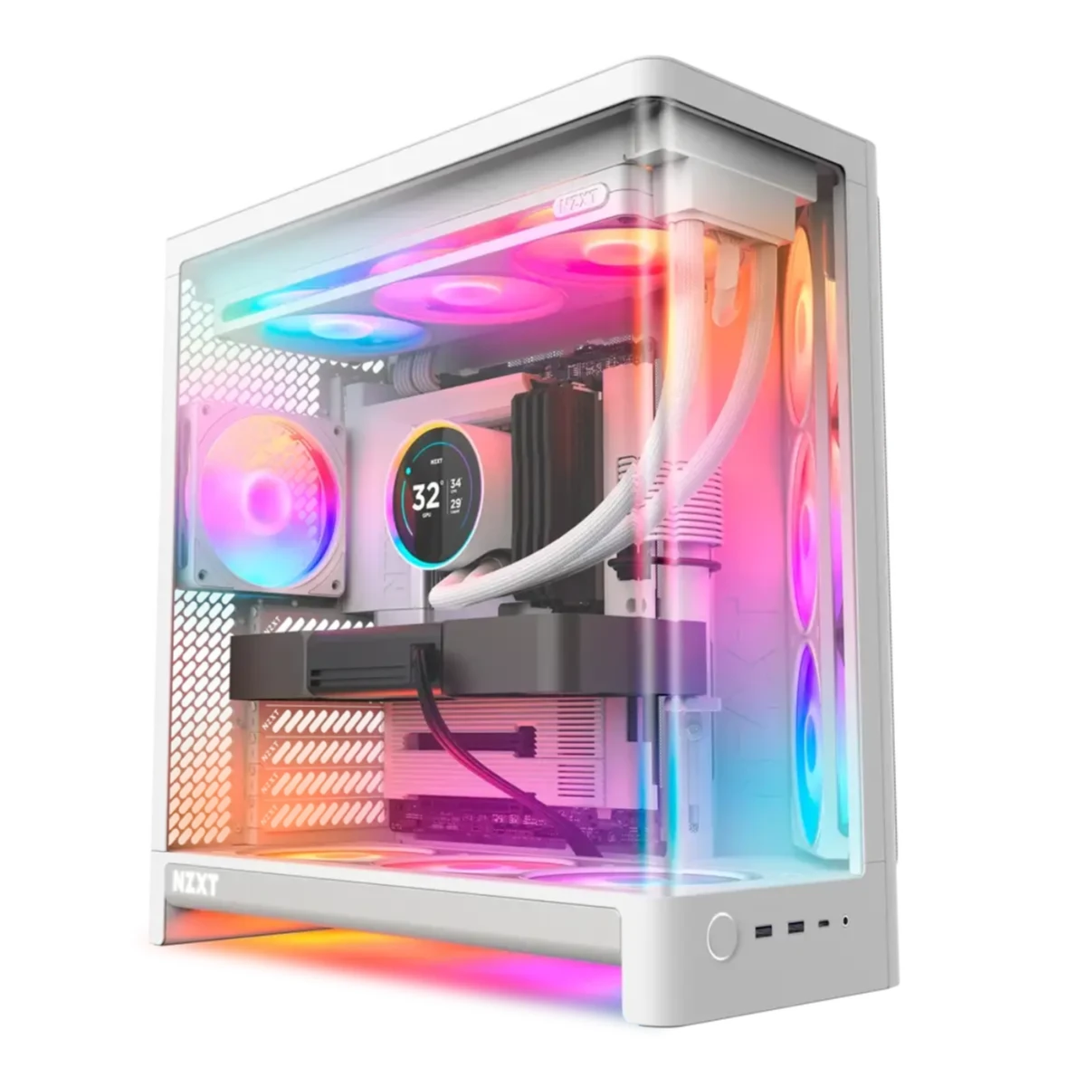 NZXT H6 RGB+ Compact Dual-Chamber Mid-Tower ATX Case - White | CC-H62FW-P1