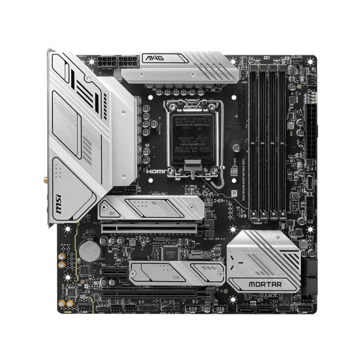 MSI MAG B760M MORTAR MAX WiFi Micro-ATX Motherboard Intel LGA 1700 DDR5 - 911-7E01-015 view 2