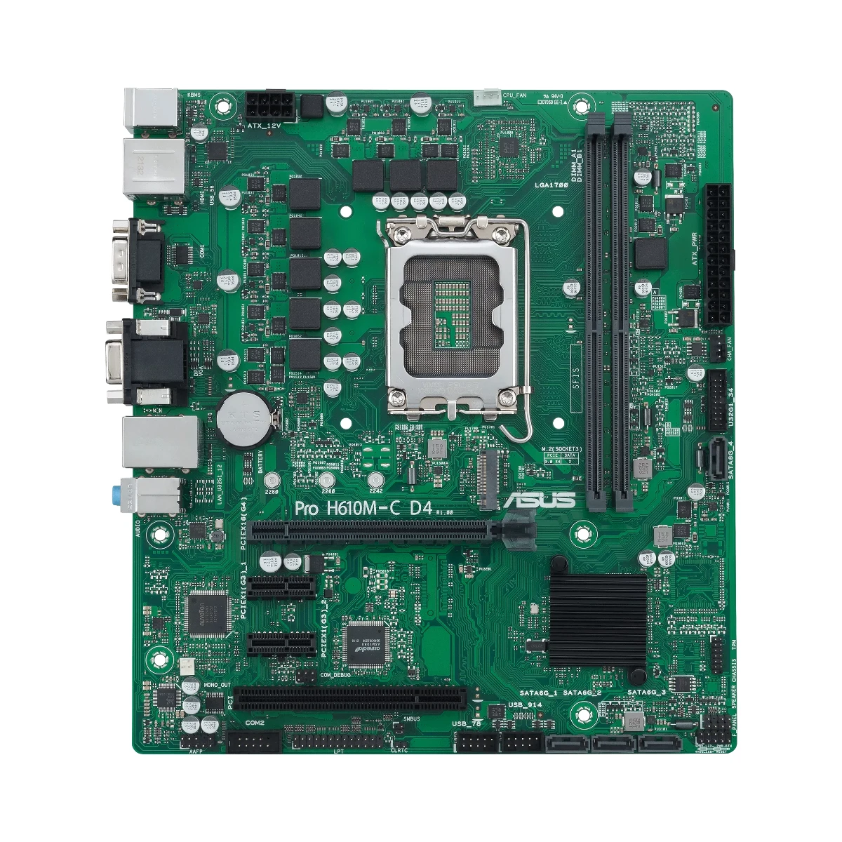 ASUS Pro H610M-C D4-CSM LGA 1700 DDR4 Micro-ATX Business Motherboard - 90MB1A30-M0EAYC view 2